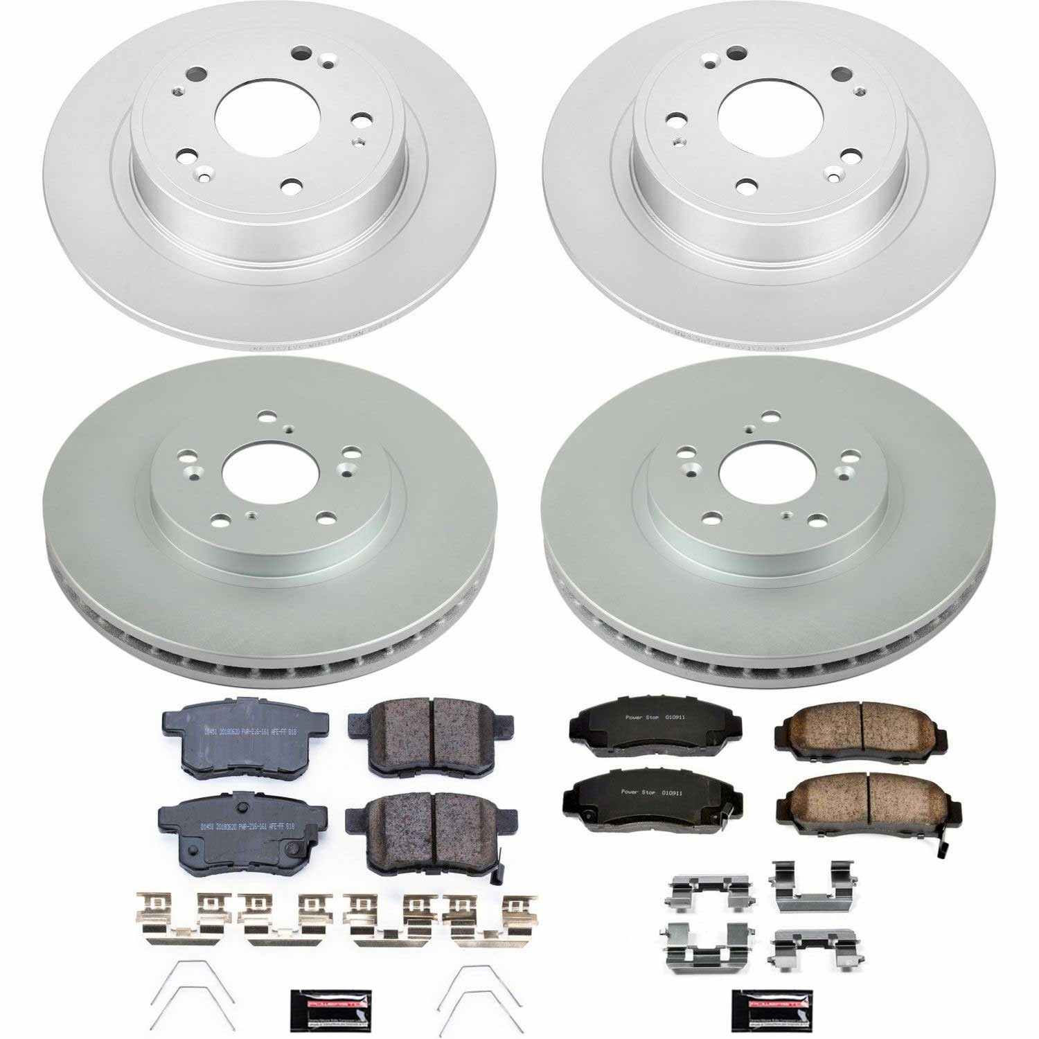 Power Stop 2011 Honda Accord Front & Rear Z17 Evolution Geomet Coated Brake Kit
