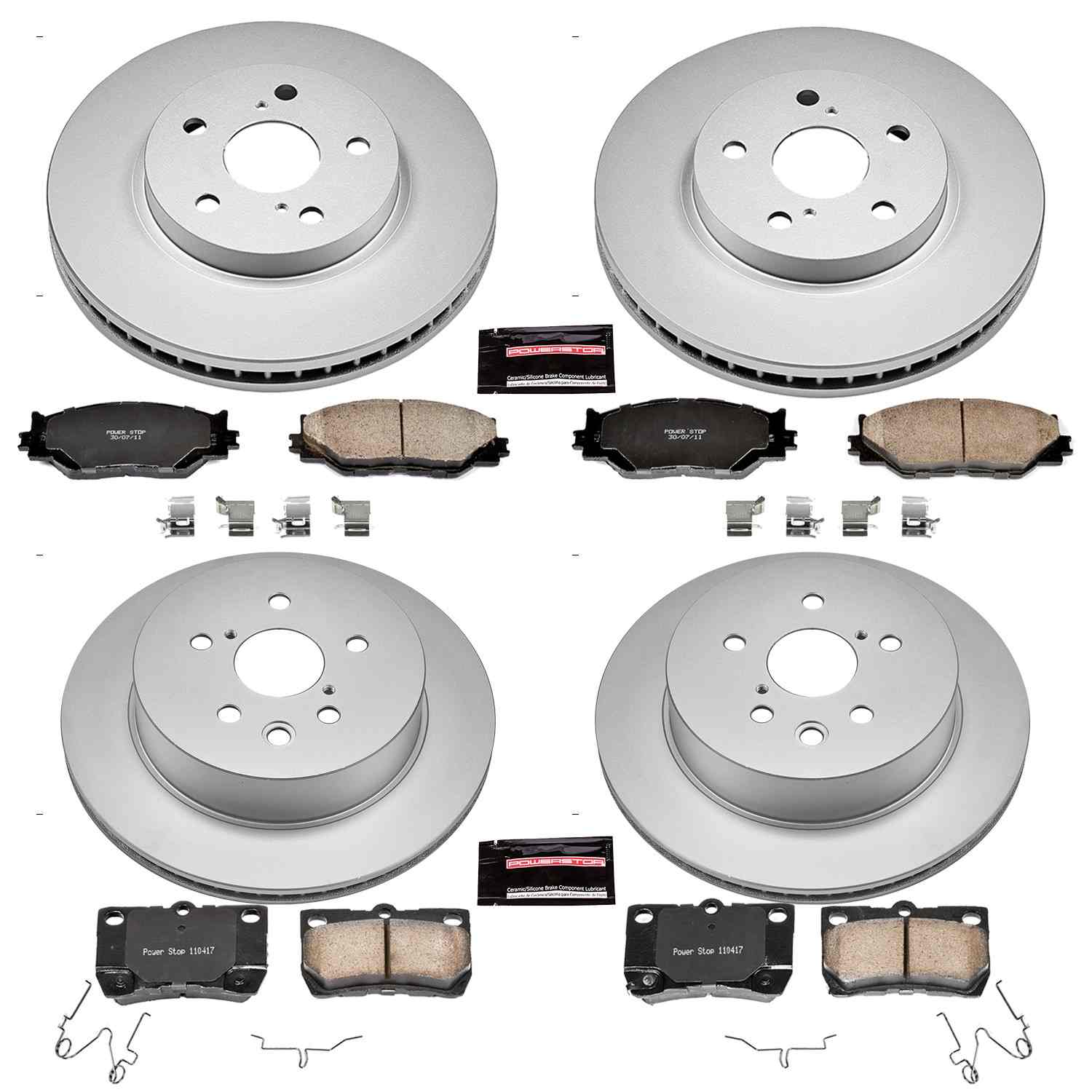 Power Stop 10-13 Lexus IS250 Front & Rear Z17 Evolution Geomet Coated Brake Kit