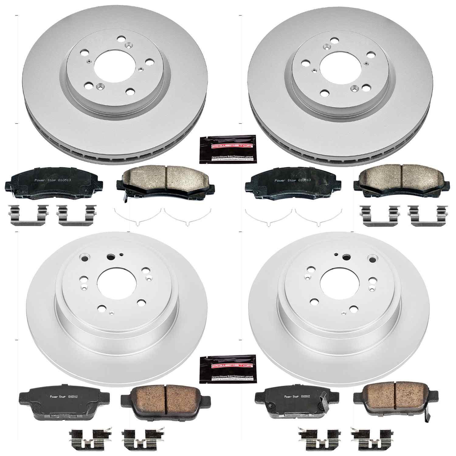 Power Stop 12-14 Honda Ridgeline Front & Rear Z17 Evolution Geomet Coated Brake Kit