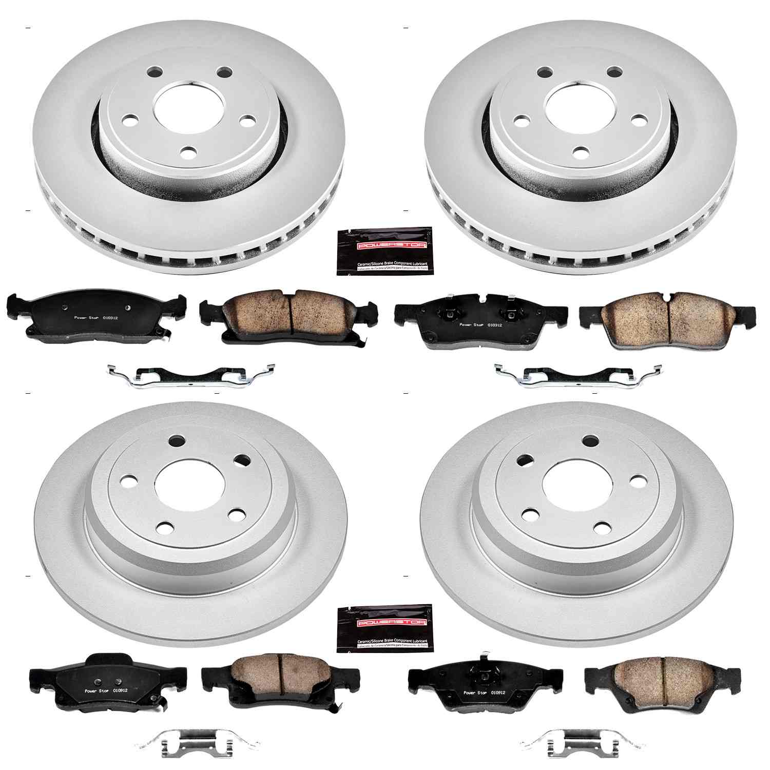 Power Stop 11-19 Dodge Durango Front & Rear Z17 Evolution Geomet Coated Brake Kit