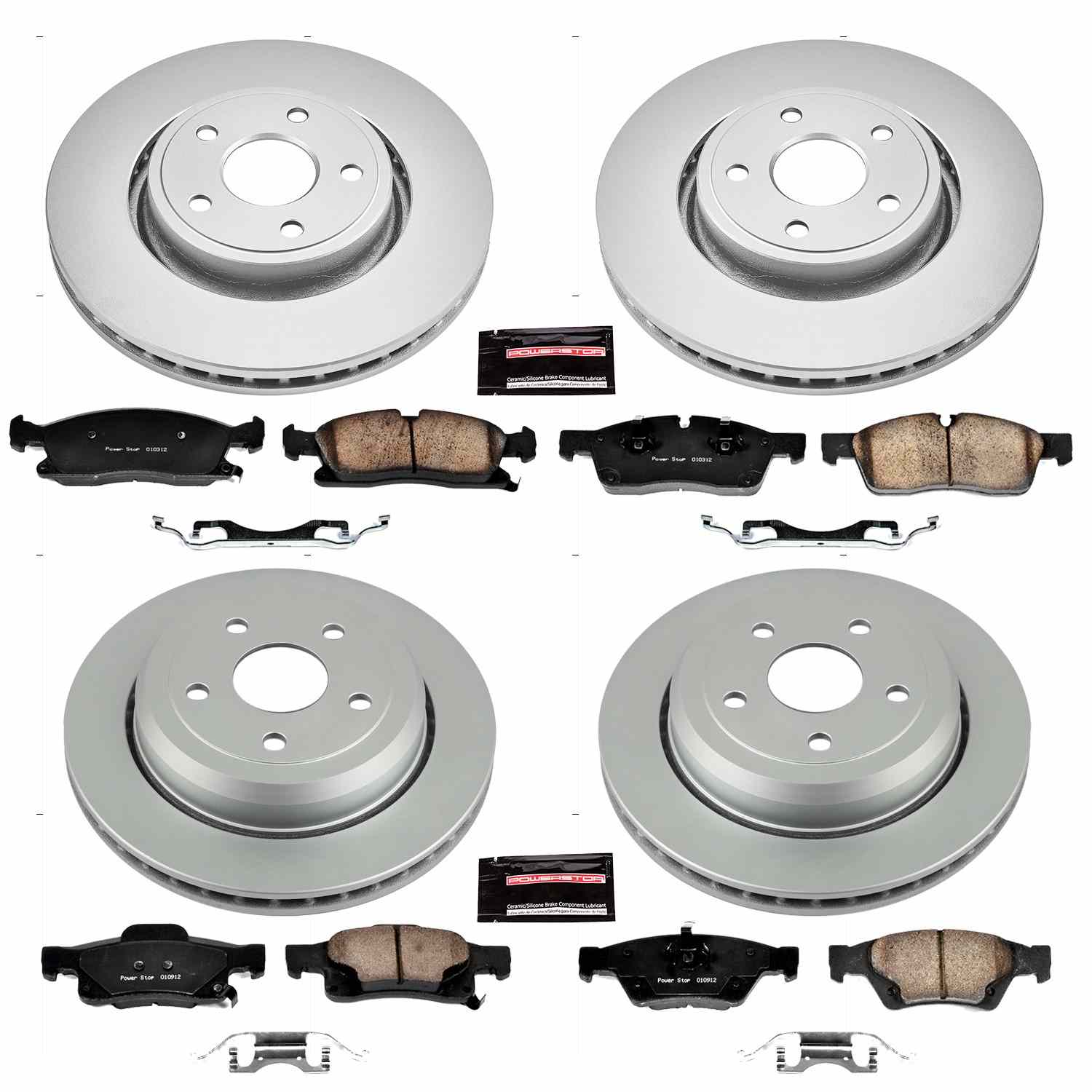 Power Stop 11-19 Dodge Durango Front & Rear Z17 Evolution Geomet Coated Brake Kit
