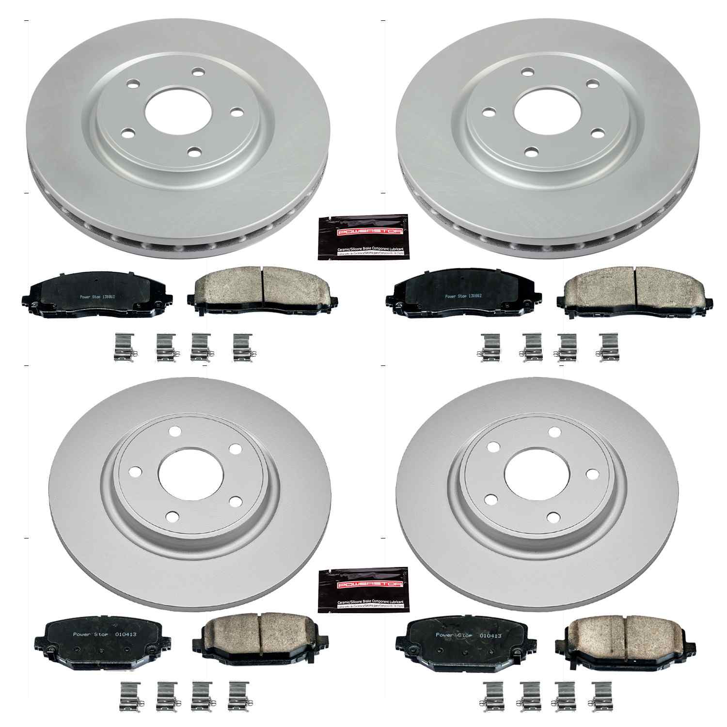 Power Stop 12-16 Chrysler Town & Country Front & Rear Z17 Evolution Geomet Coated Brake Kit