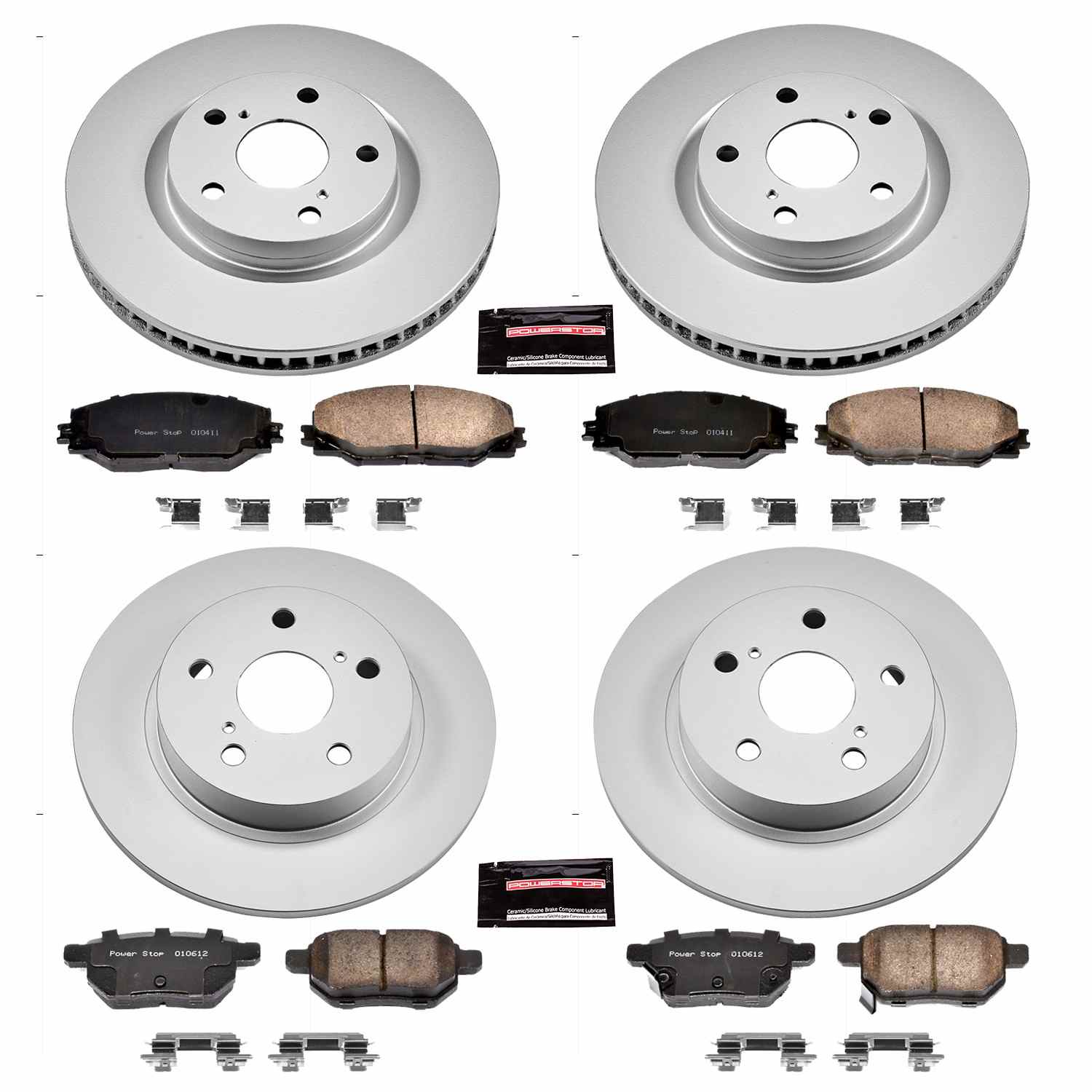 Power Stop 11-16 Scion tC Front & Rear Z17 Evolution Geomet Coated Brake Kit