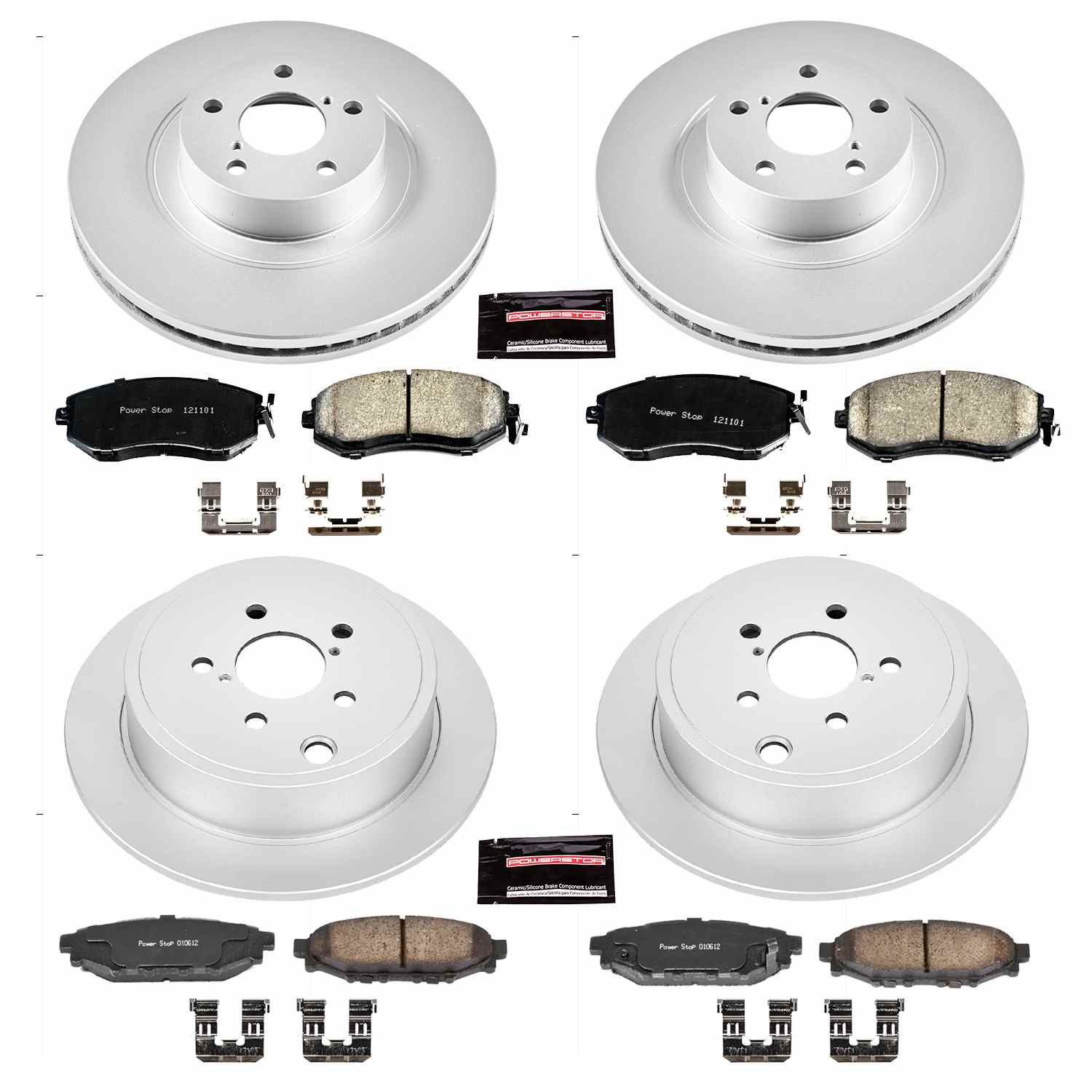 Power Stop 10-13 Subaru Forester Front & Rear Z17 Evolution Geomet Coated Brake Kit