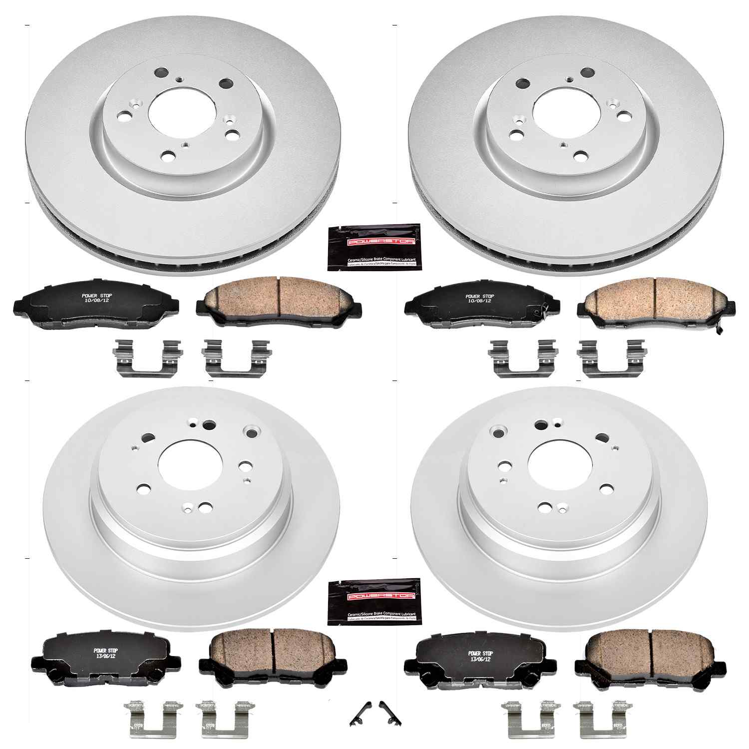 Power Stop 12-15 Honda Pilot Front & Rear Z17 Evolution Geomet Coated Brake Kit