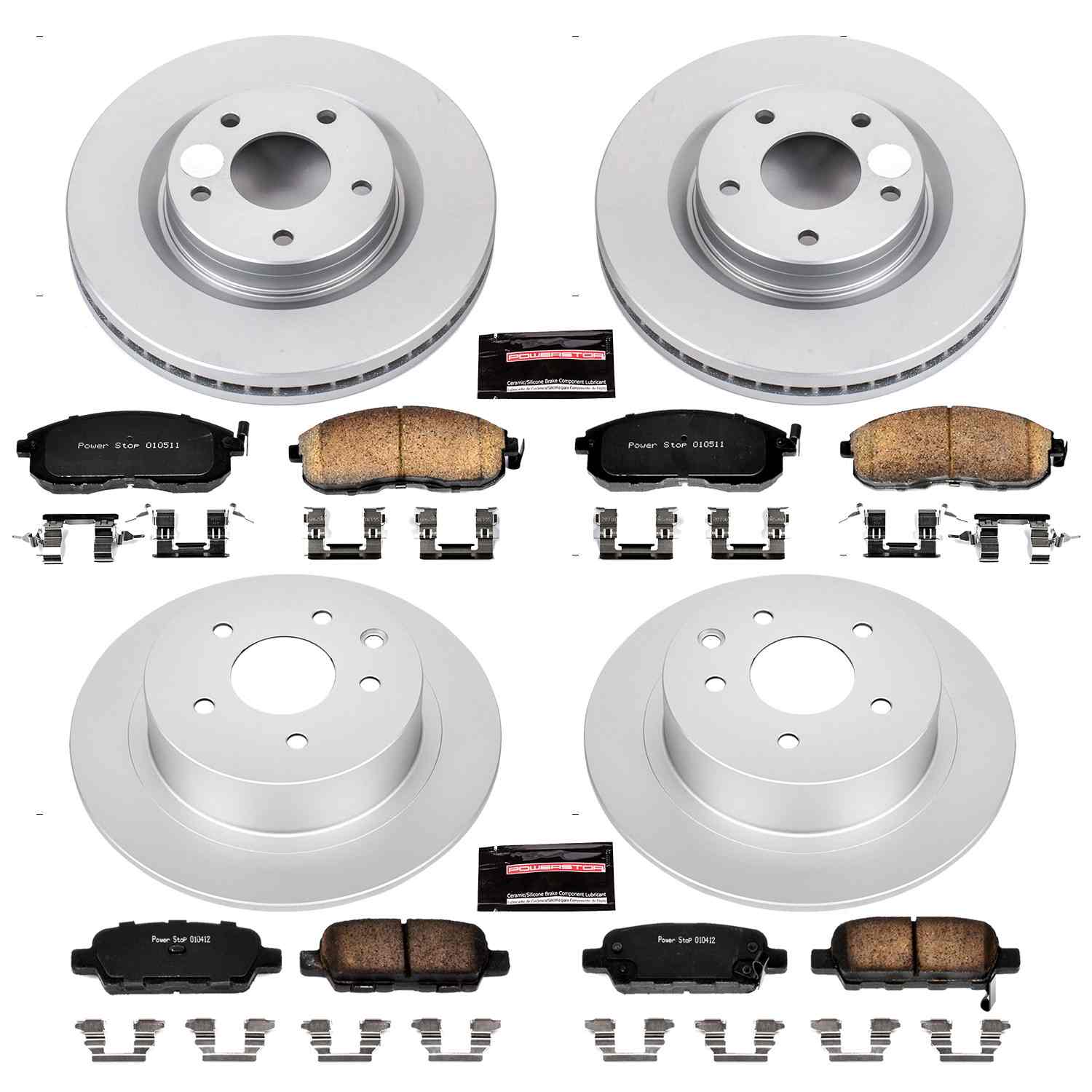 Power Stop 11-17 Nissan Juke Front & Rear Z17 Evolution Geomet Coated Brake Kit