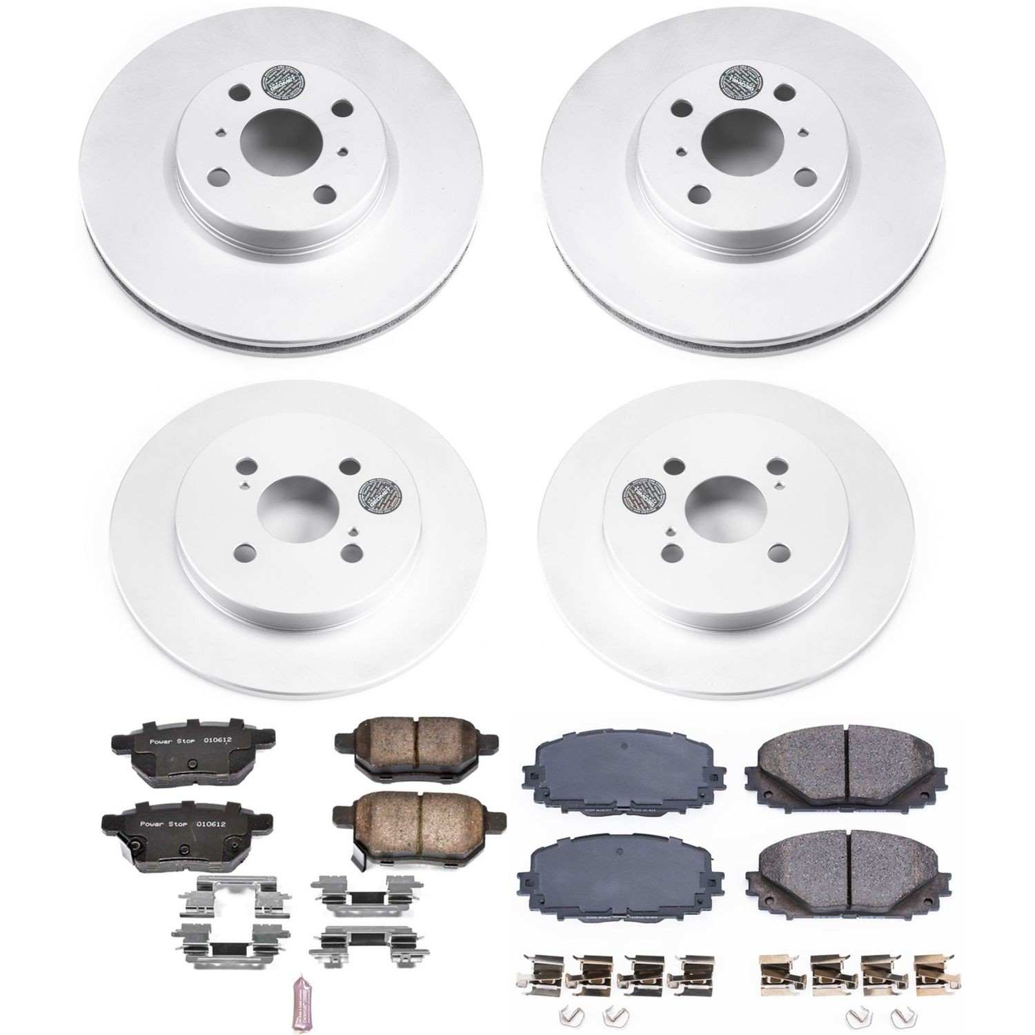 Power Stop 12-18 Toyota Yaris Front & Rear Z17 Evolution Geomet Coated Brake Kit