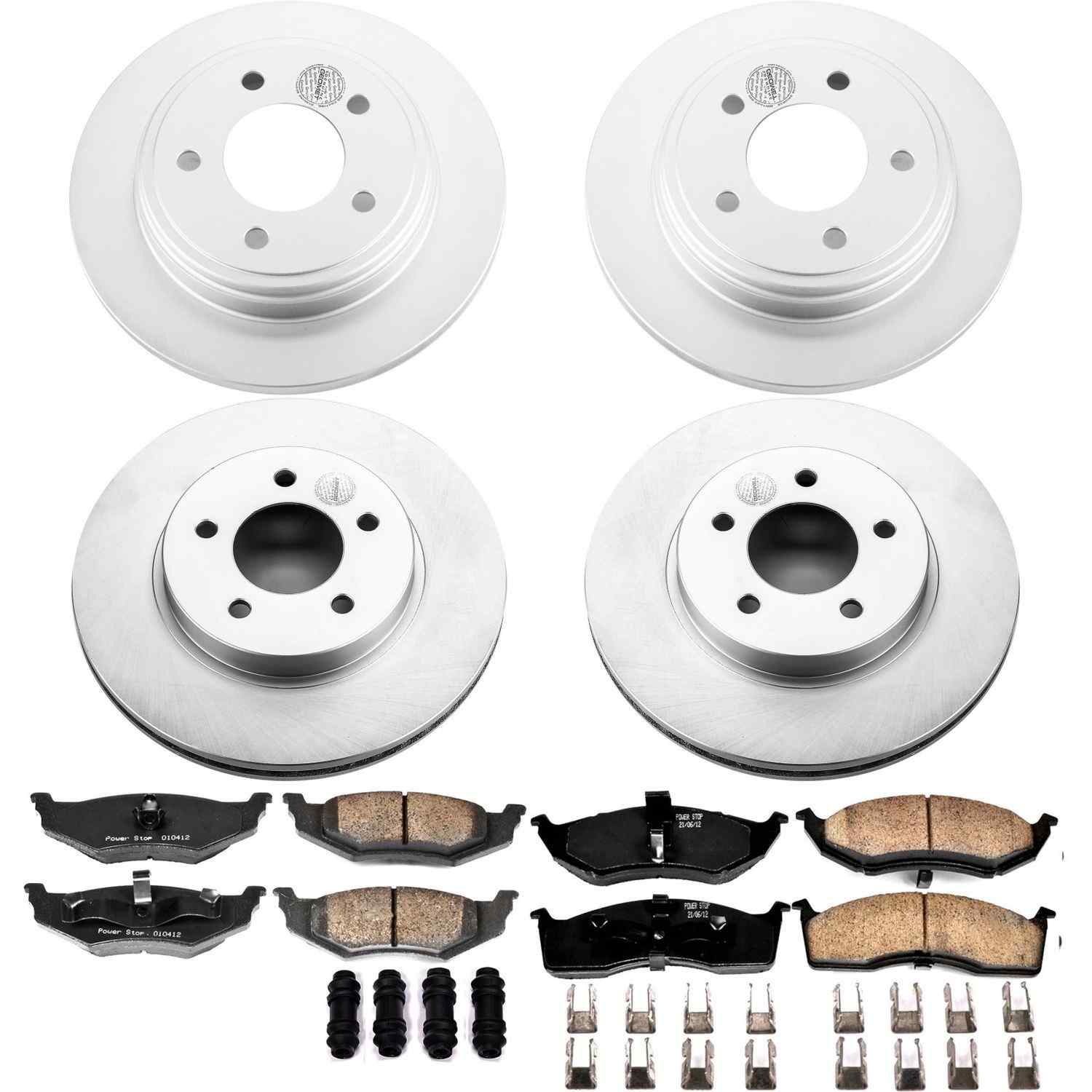 Power Stop 98-04 Chrysler Concorde Front & Rear Z17 Evolution Geomet Coated Brake Kit