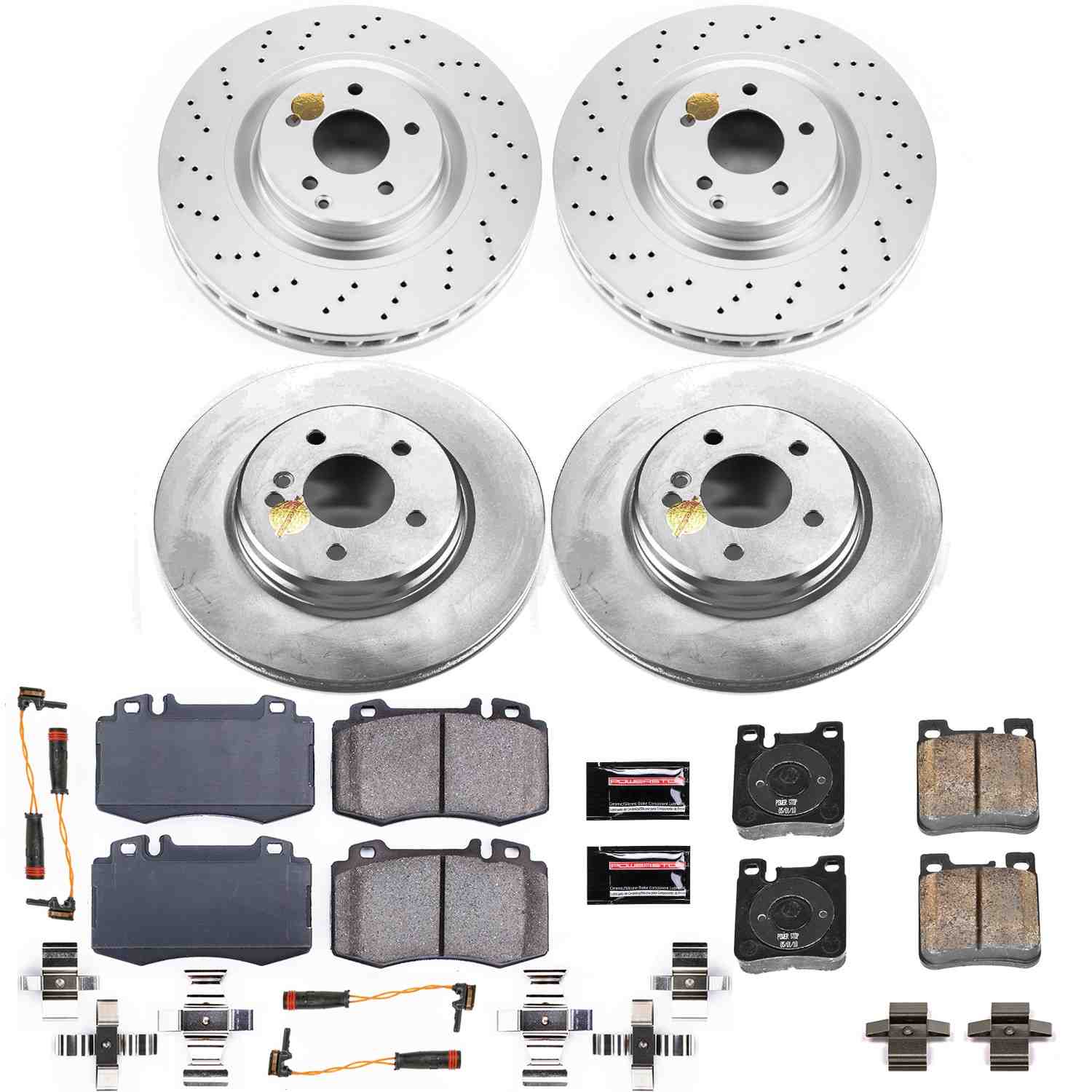 Power Stop 02-04 Mercedes-Benz C32 AMG Front & Rear Z23 Evolution Sport Coated Brake Kit