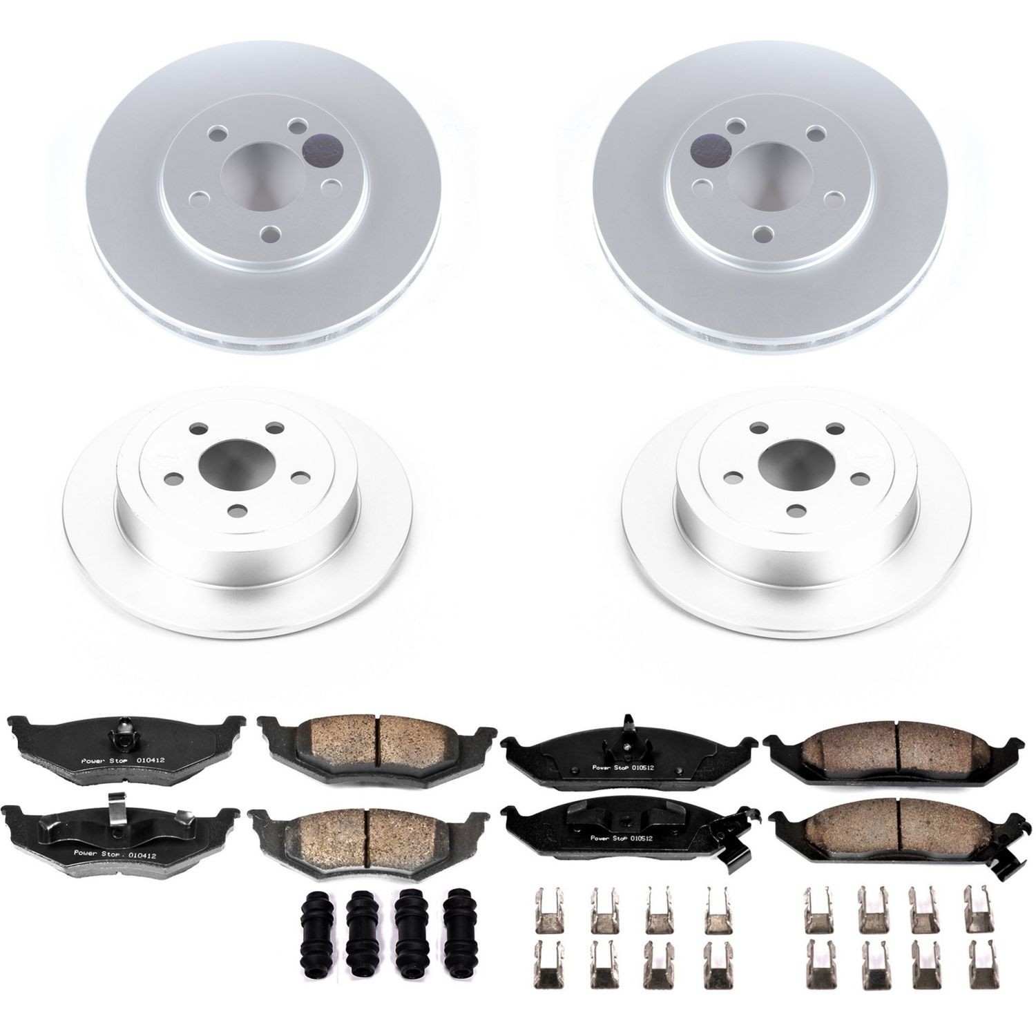 Power Stop 95-00 Chrysler Cirrus Front & Rear Z17 Evolution Geomet Coated Brake Kit