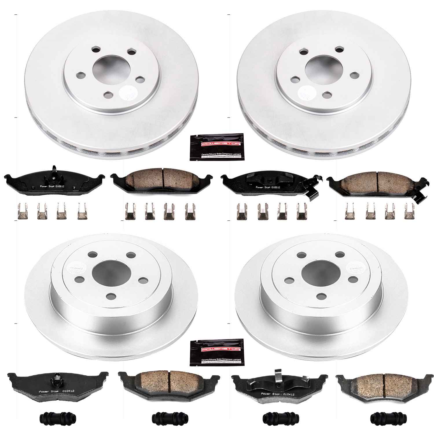 Power Stop 95-00 Chrysler Cirrus Front & Rear Z17 Evolution Geomet Coated Brake Kit