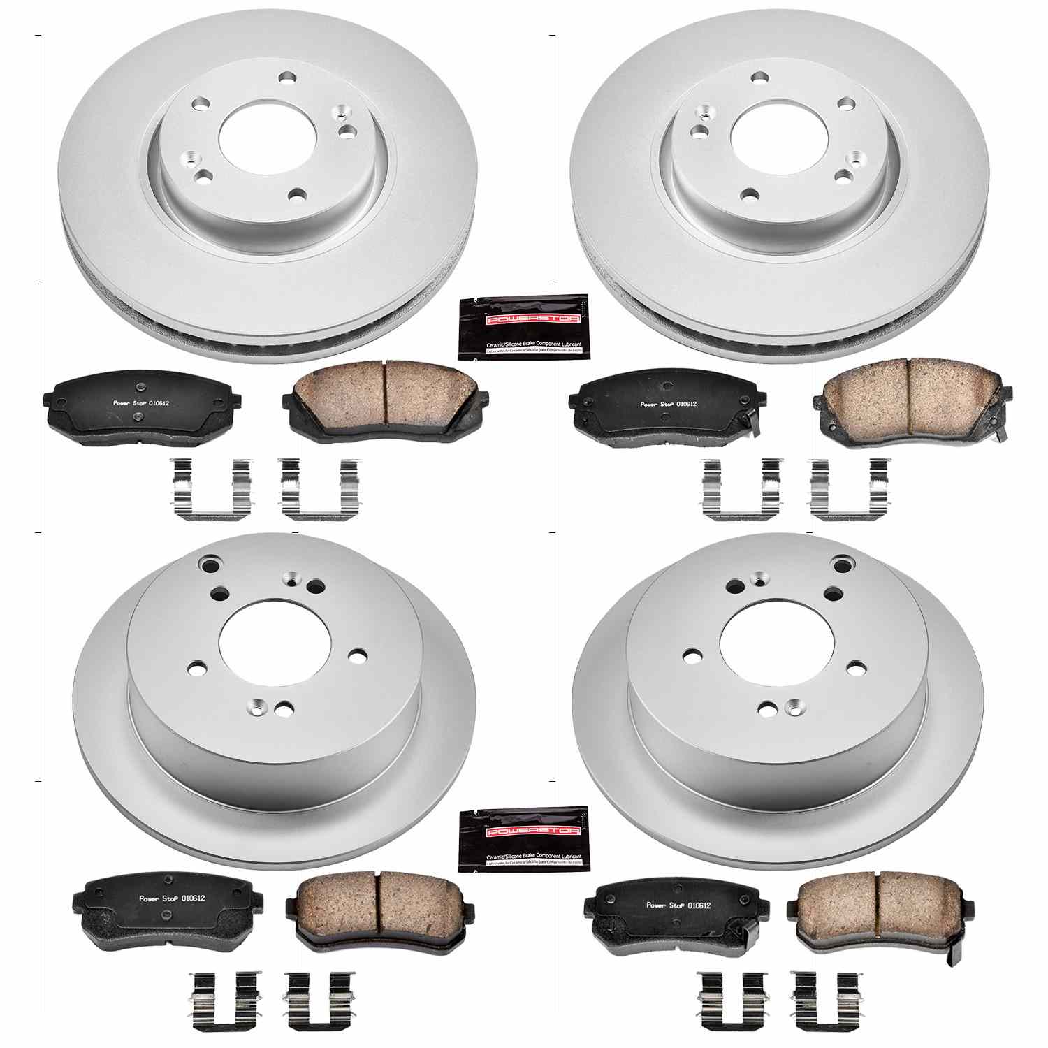 Power Stop 10-15 Hyundai Tucson Front & Rear Z17 Evolution Geomet Coated Brake Kit