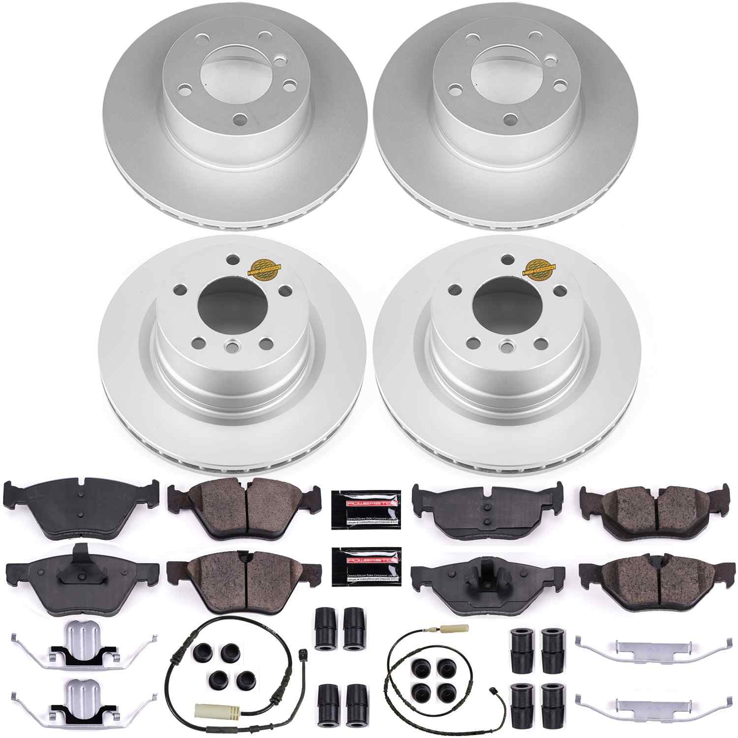 Power Stop 10-13 BMW 128i Front & Rear Z23 Evolution Sport Coated Brake Kit