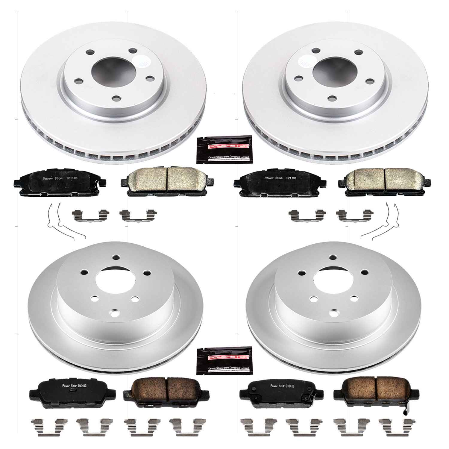 Power Stop 11-17 Nissan Quest Front & Rear Z17 Evolution Geomet Coated Brake Kit