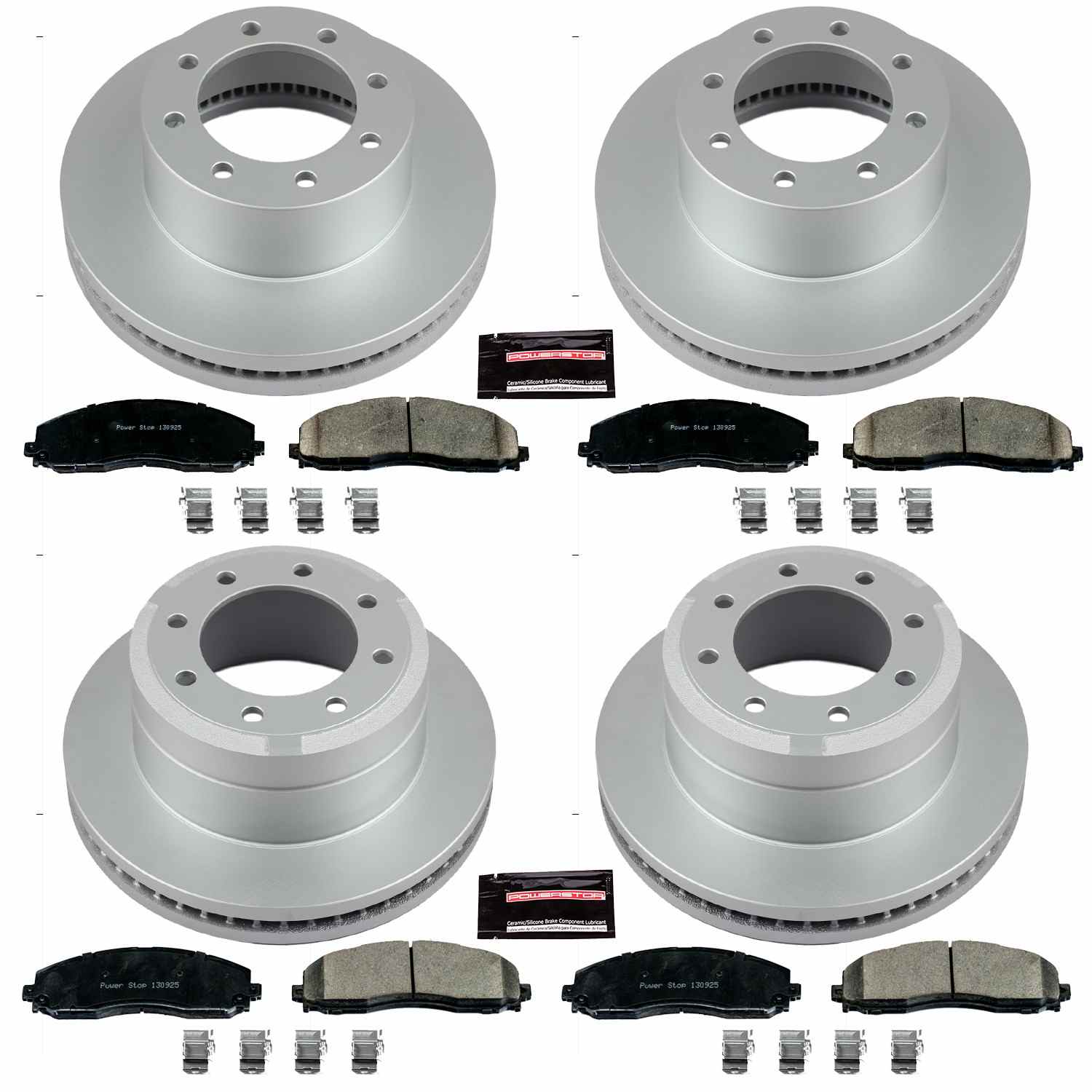 Power Stop 13-22 Ford F-350 Super Duty Front & Rear Z17 Coated Brake Kit