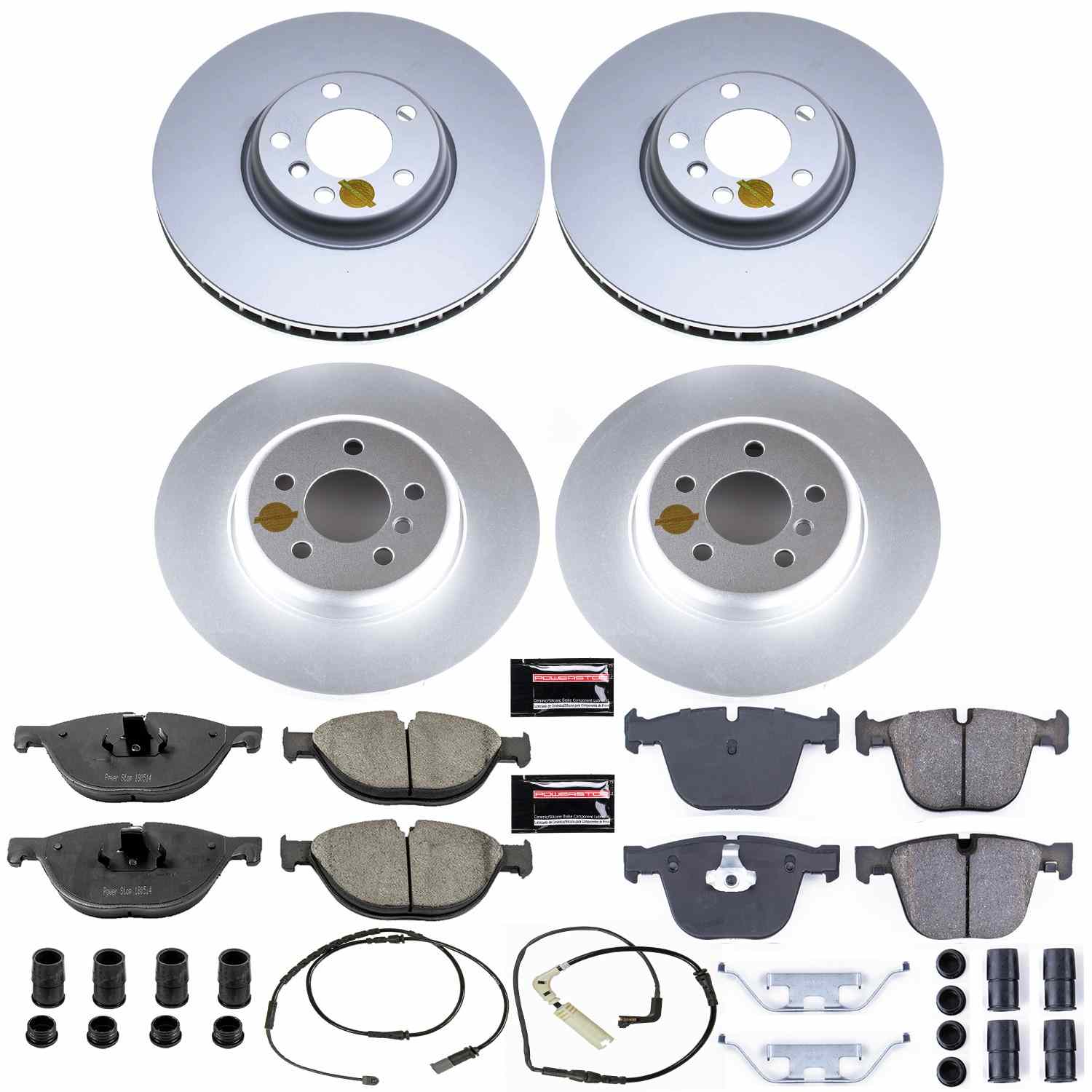 Power Stop 11-15 BMW 740i Front & Rear Z23 Evolution Sport Coated Brake Kit