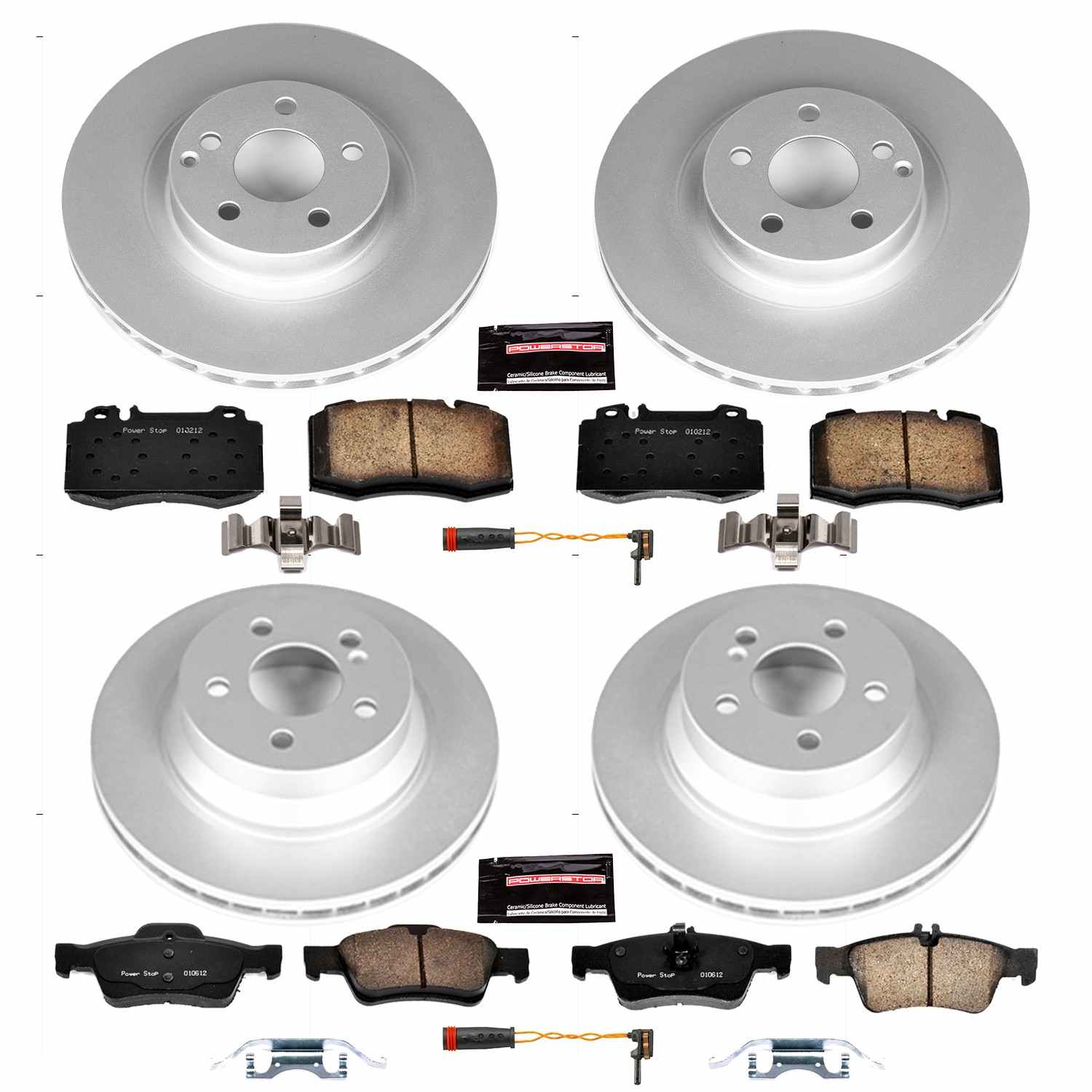 Power Stop 07-09 Mercedes-Benz E550 Front & Rear Z23 Evolution Sport Coated Brake Kit