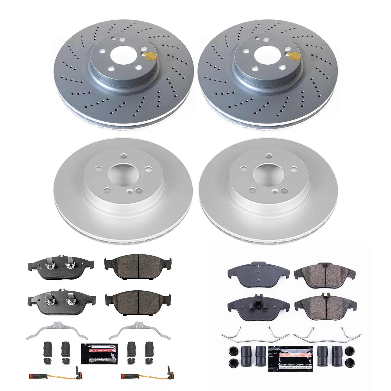 Power Stop 12-14 Mercedes-Benz E550 Front & Rear Z23 Coated Brake Kit