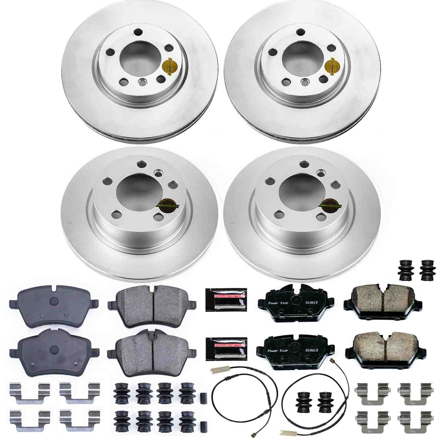 Power Stop 11-16 Mini Cooper Countryman Front & Rear Z23 Evolution Sport Coated Brake Kit