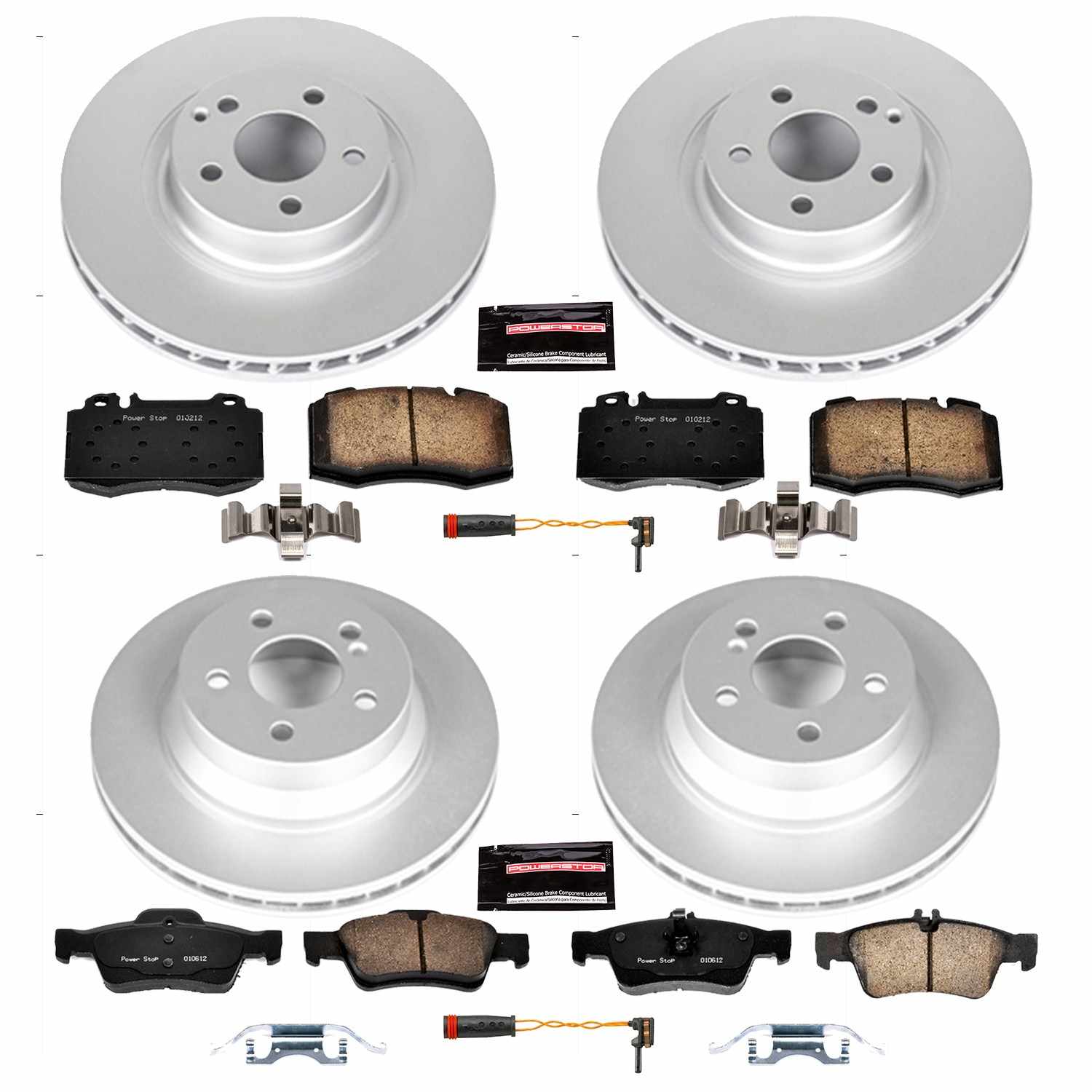 Power Stop 07-09 Mercedes-Benz E550 Front & Rear Z23 Evolution Sport Coated Brake Kit