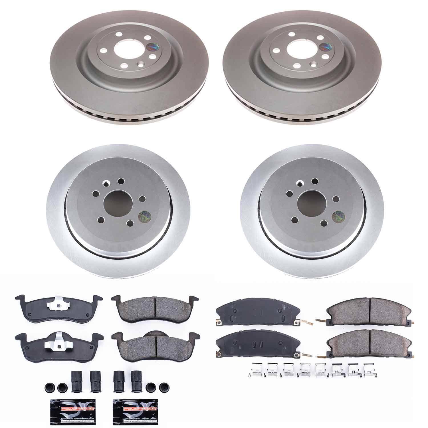 Power Stop 13-18 Lincoln MKT Front & Rear Z17 Evolution Geomet Coated Brake Kit