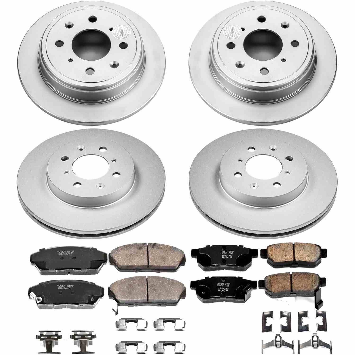 Power Stop 90-93 Acura Integra Front & Rear Z17 Evolution Geomet Coated Brake Kit
