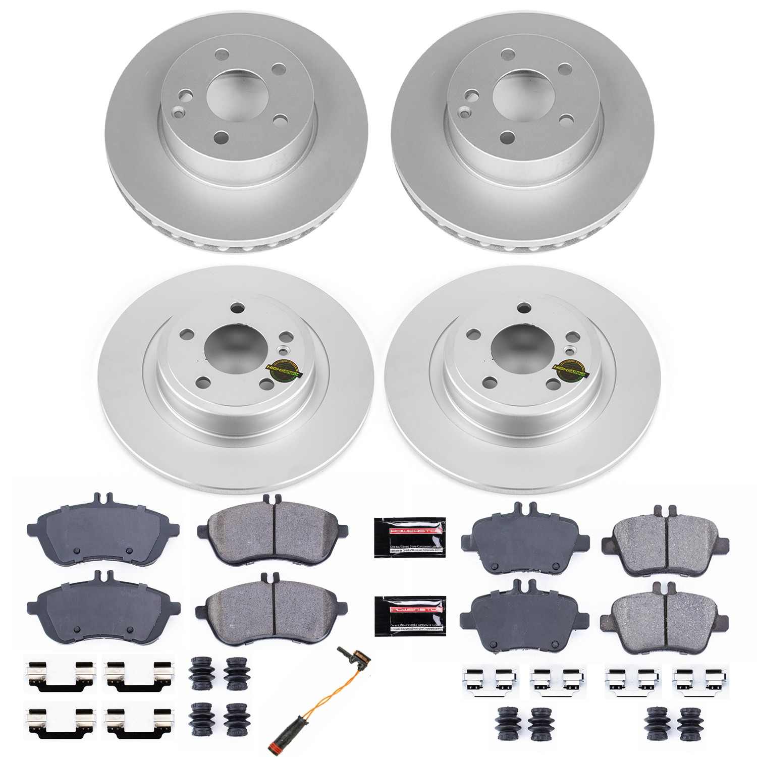 Power Stop 12-15 Mercedes-Benz SLK250 Front & Rear Z23 Evolution Sport Coated Brake Kit
