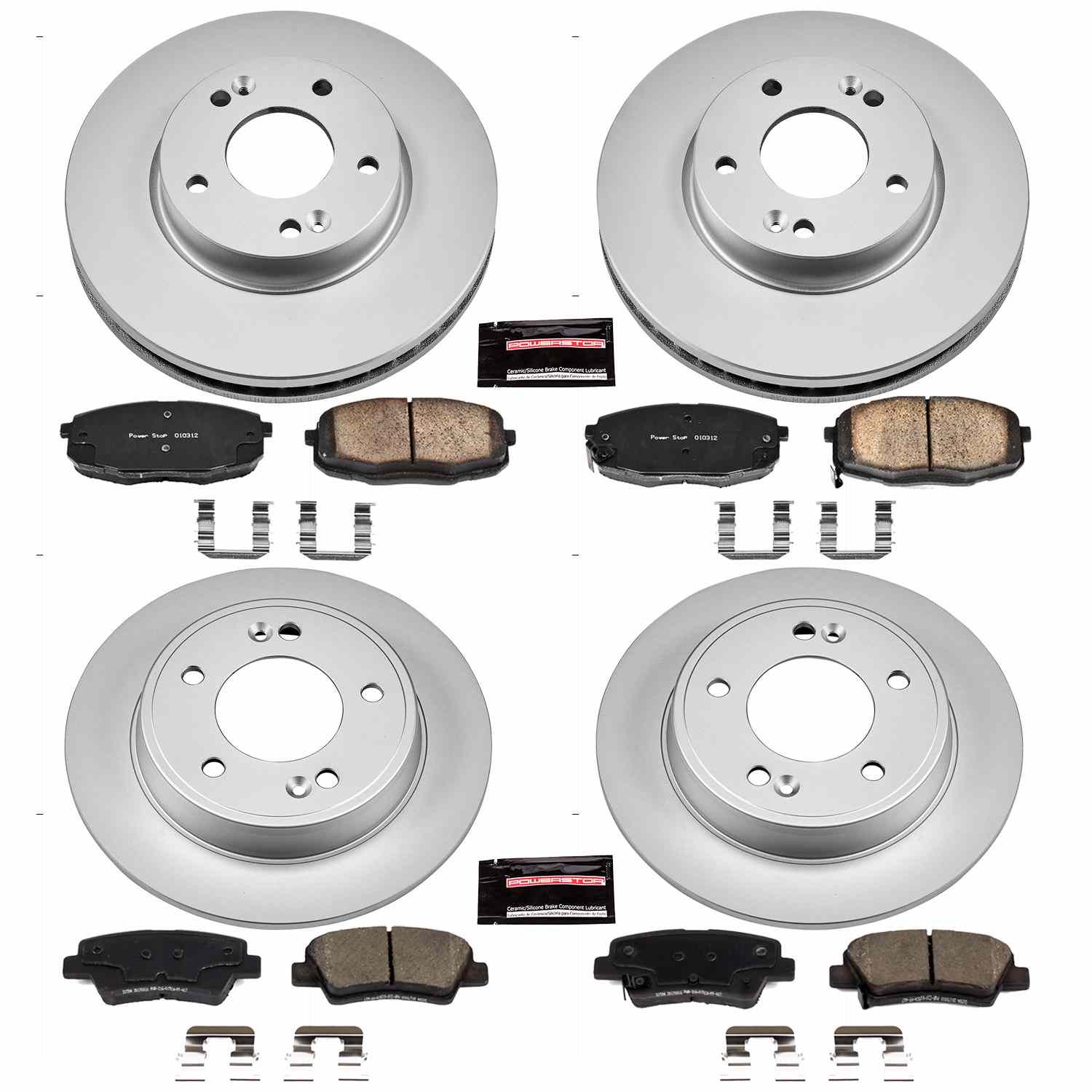 Power Stop 14-16 Kia Soul Front & Rear Z17 Evolution Geomet Coated Brake Kit