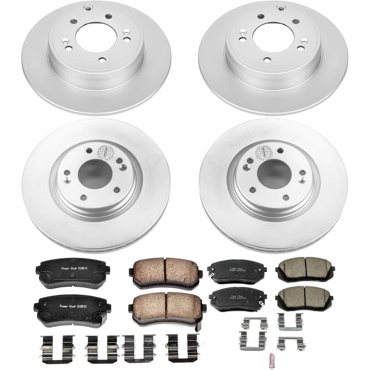 Power Stop 2015 Hyundai Sonata Front & Rear Z17 Evolution Geomet Coated Brake Kit