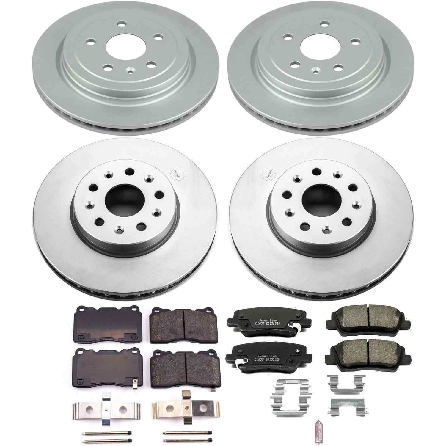 Power Stop 14-18 Cadillac CTS Front & Rear Z17 Evolution Geomet Coated Brake Kit
