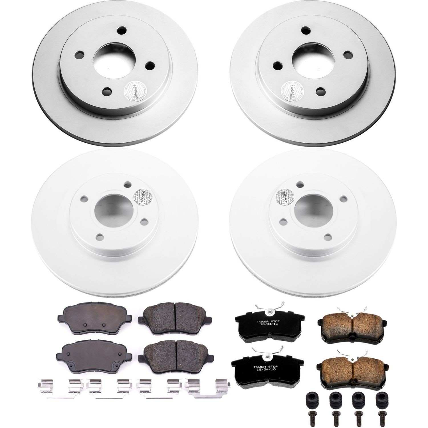 Power Stop 14-19 Ford Fiesta Front & Rear Z17 Evolution Geomet Coated Brake Kit