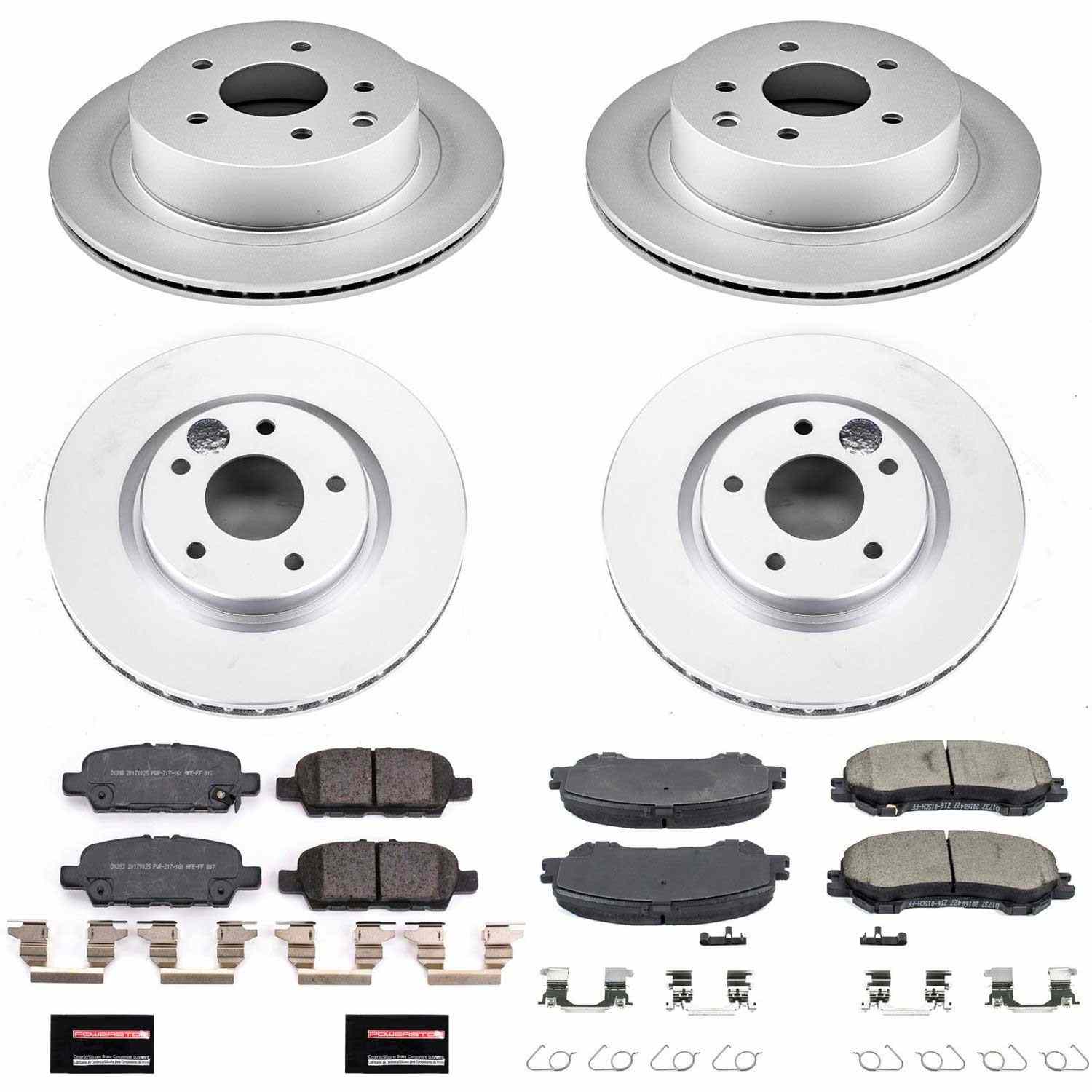 Power Stop 14-19 Nissan Rogue Front & Rear Z17 Evolution Geomet Coated Brake Kit