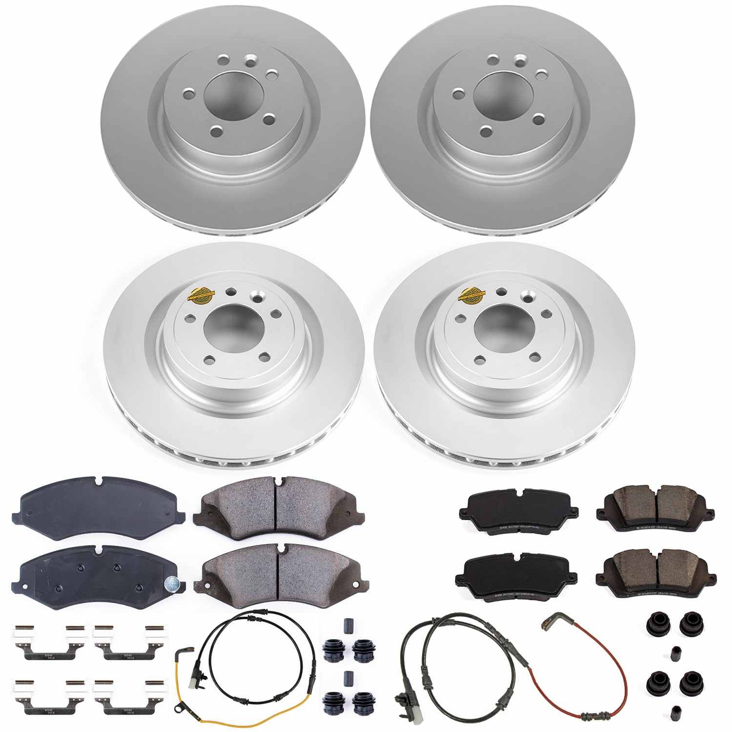 Power Stop 2017 Land Rover Discovery Front & Rear Z23 Evolution Sport Coated Brake Kit