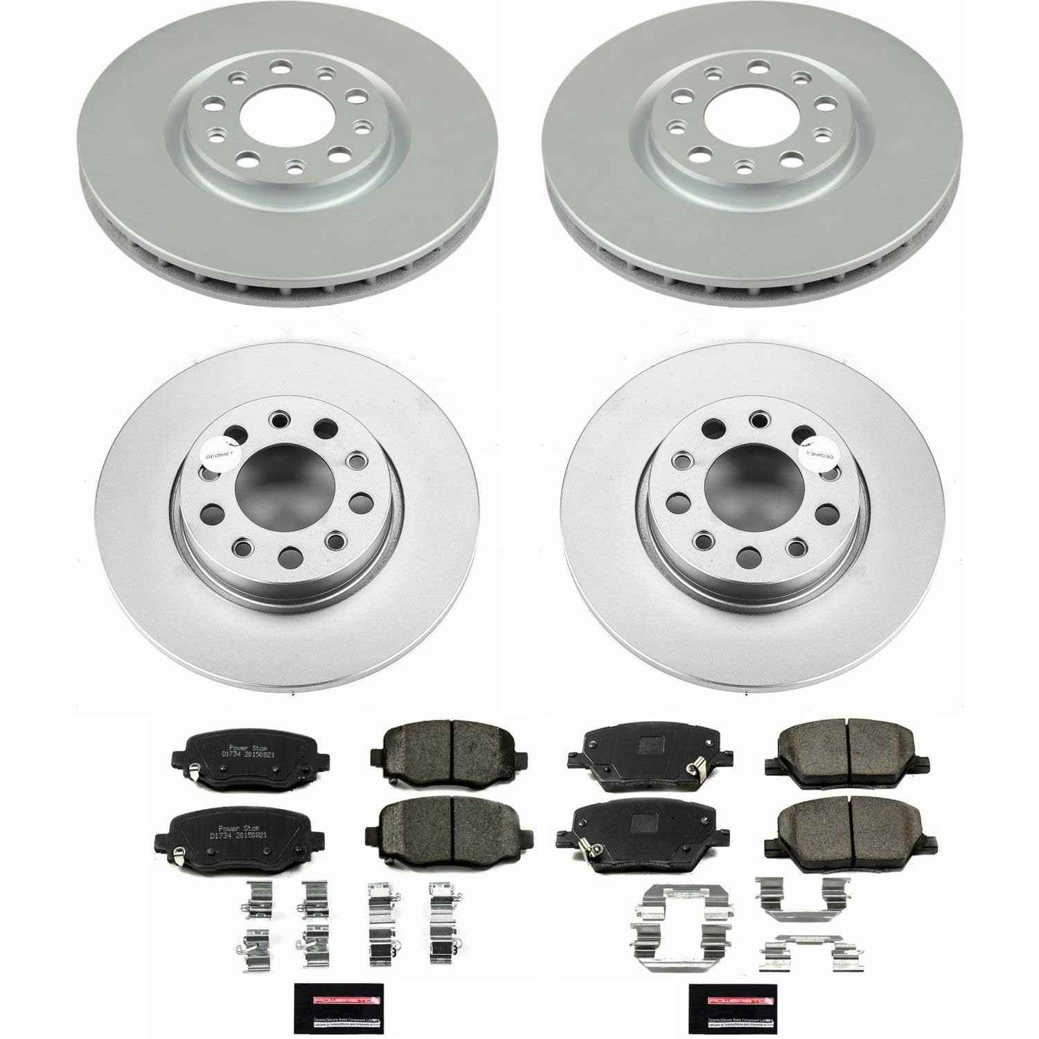 Power Stop 16-18 Fiat 500X Front & Rear Z17 Evolution Geomet Coated Brake Kit