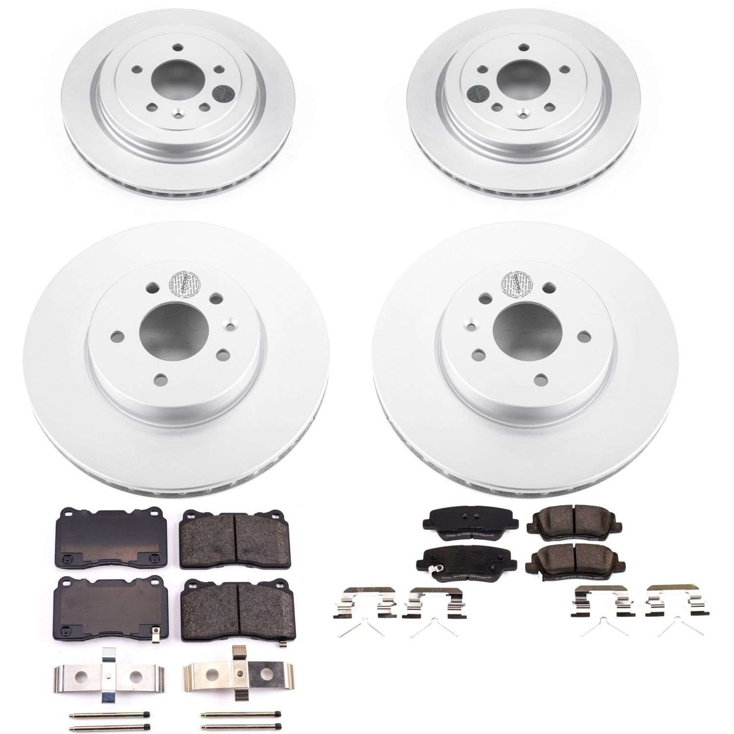 Power Stop 16-18 Cadillac ATS Front & Rear Z17 Evolution Geomet Coated Brake Kit