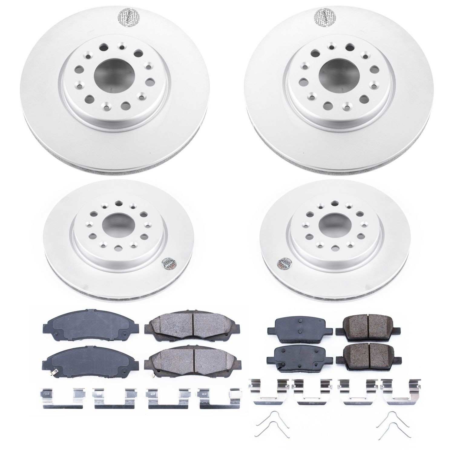 Power Stop 17-18 GMC Acadia Front & Rear Z17 Evolution Geomet Coated Brake Kit