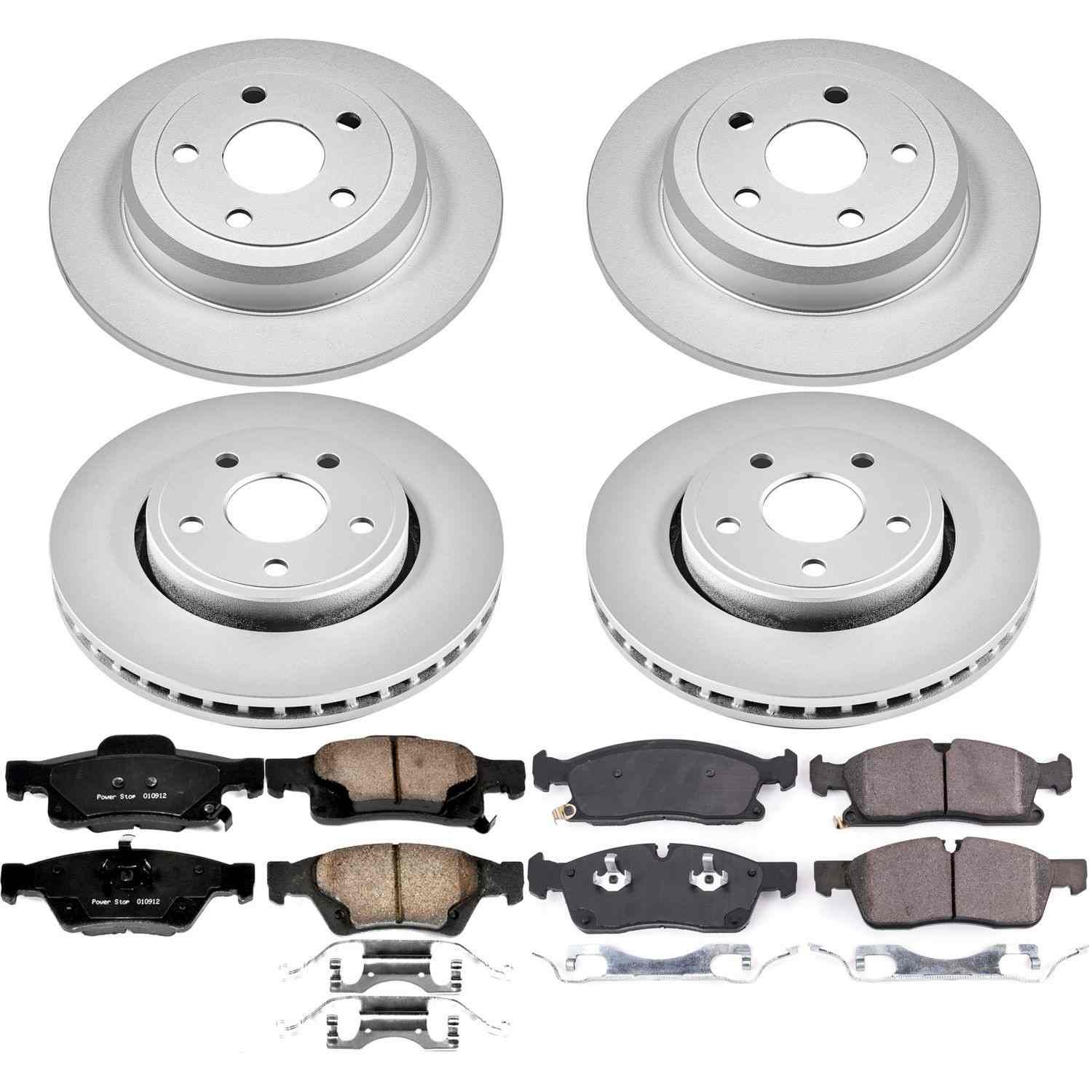 Power Stop 17-19 Jeep Grand Cherokee Front & Rear Z17 Evolution Geomet Coated Brake Kit