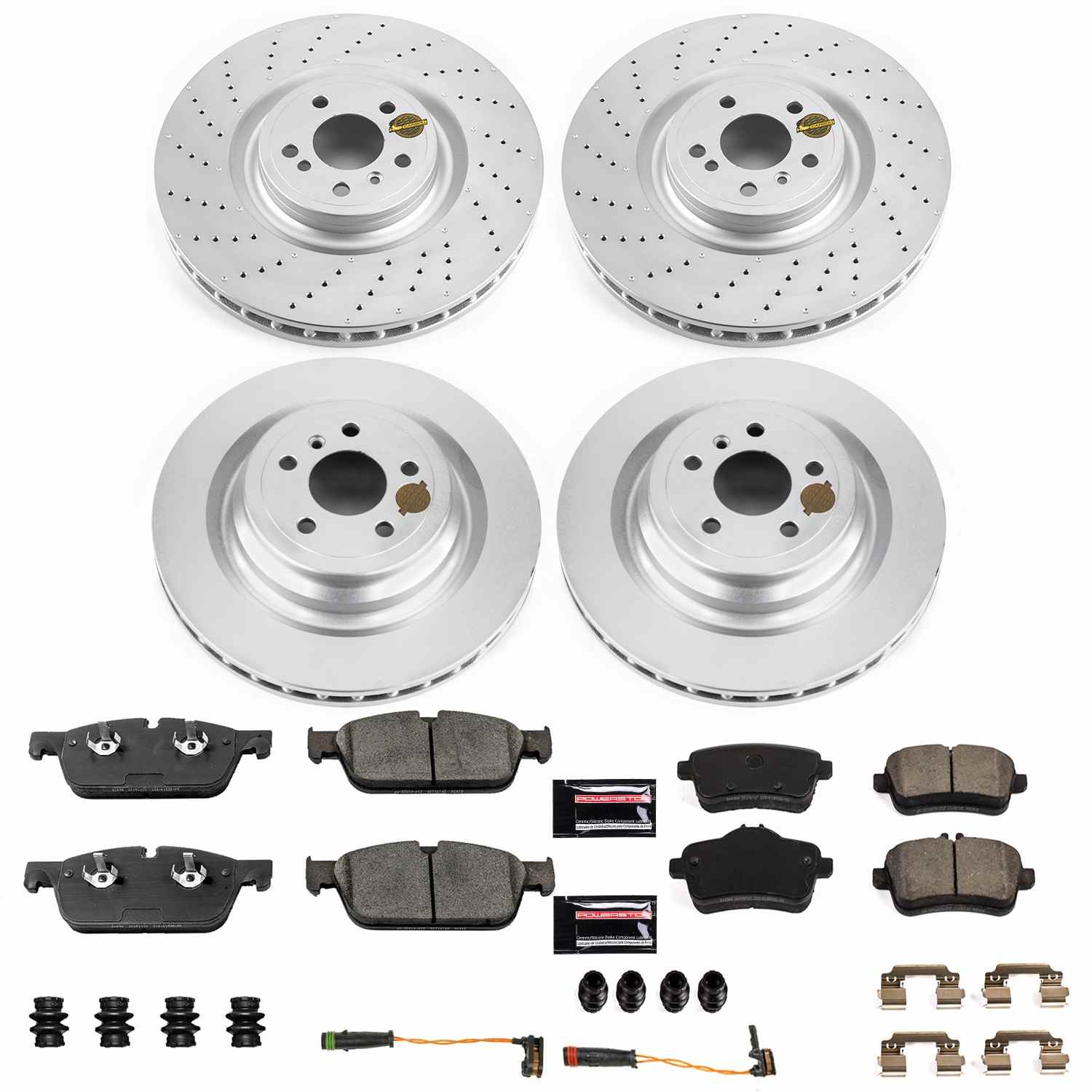 Power Stop 17-18 Mercedes-Benz GLS550 Front & Rear Z23 Coated Brake Kit