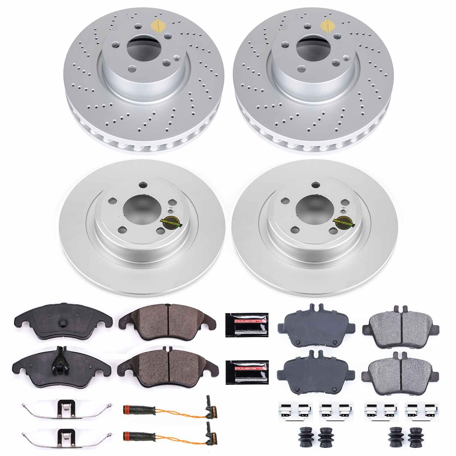Power Stop 2017 Mercedes-Benz SLC300 Front & Rear Z23 Evolution Sport Coated Brake Kit