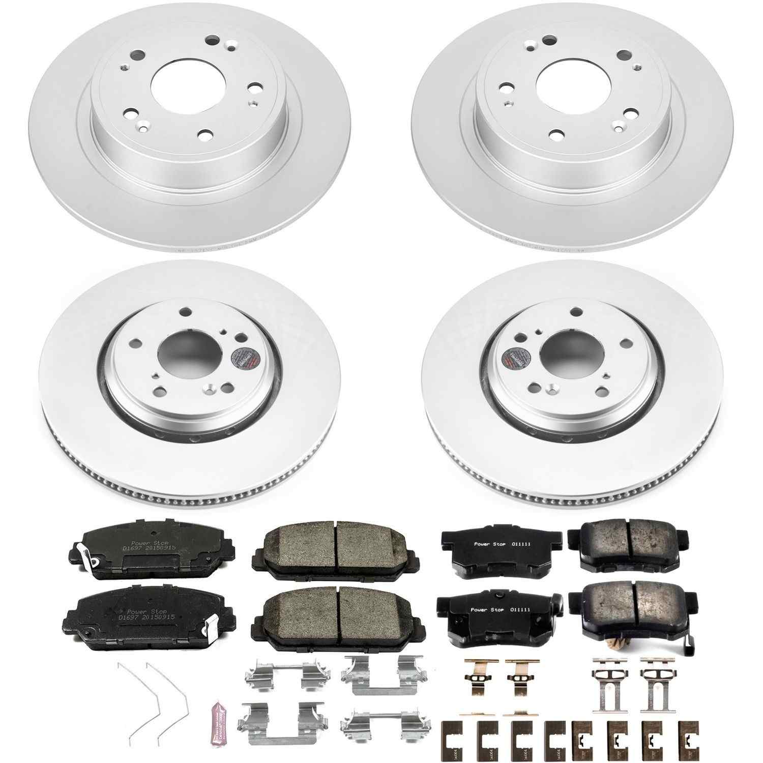 Power Stop 17-18 Acura ILX Front & Rear Z17 Evolution Geomet Coated Brake Kit