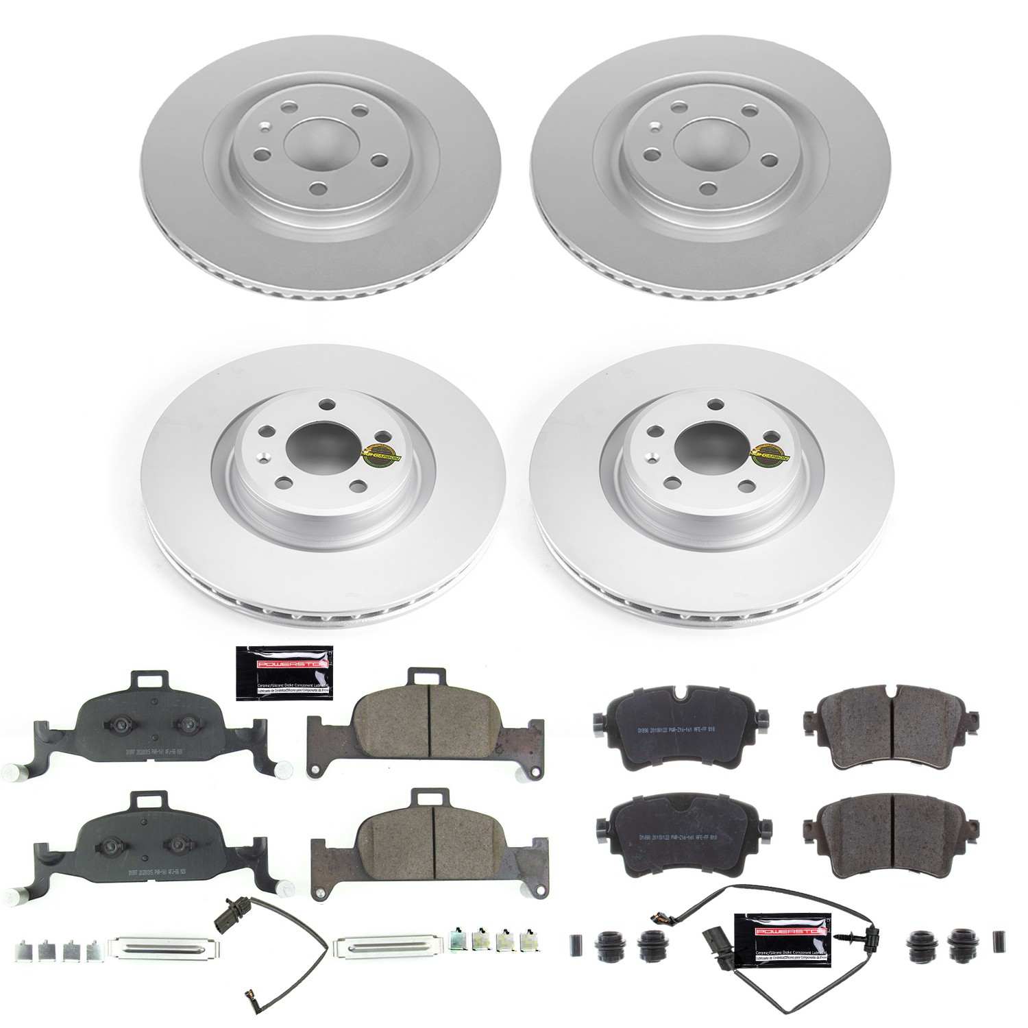 Power Stop 17-19 Audi A4 Front & Rear Z23 Evolution Sport Coated Brake Kit