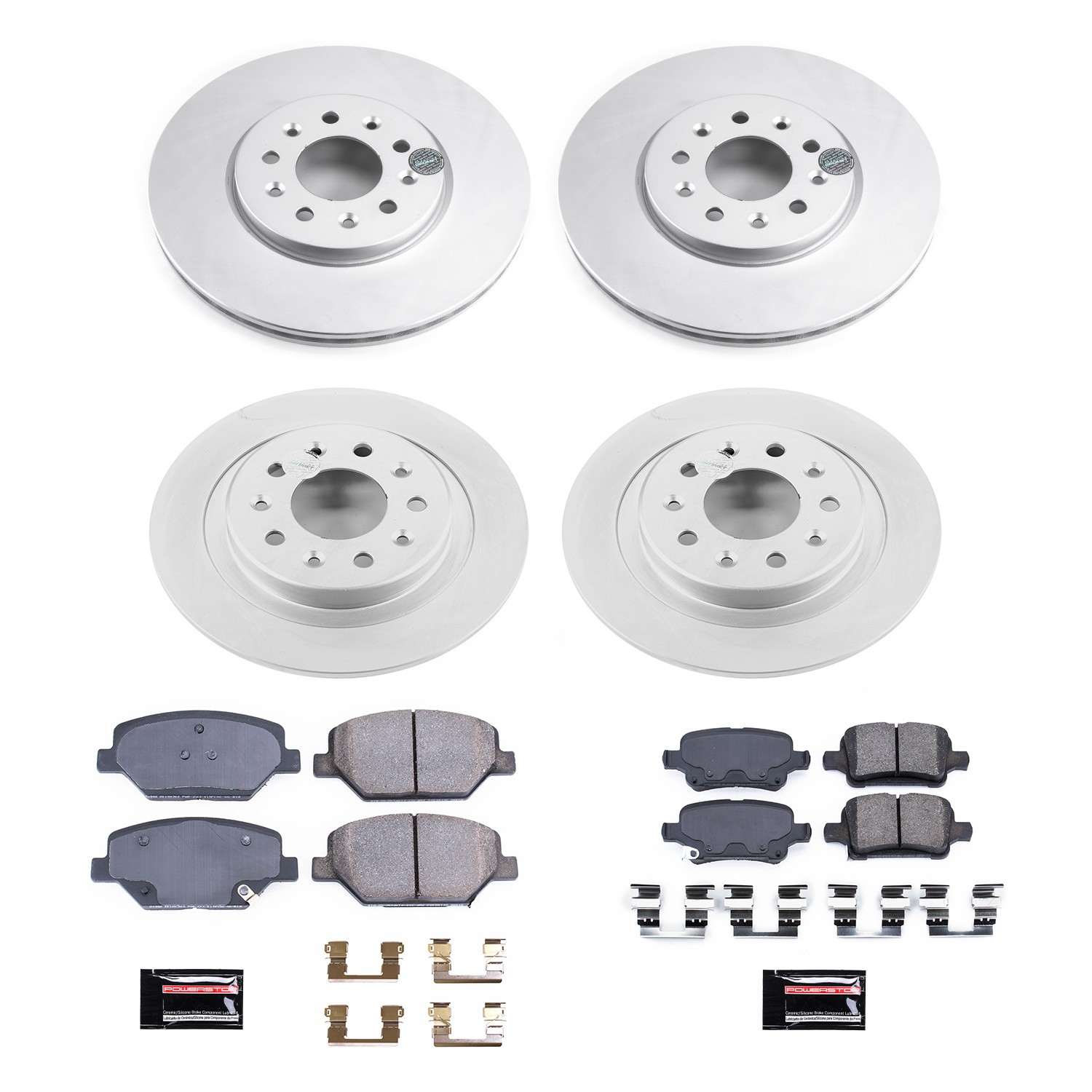 Power Stop 17-19 Buick LaCrosse Front & Rear Z17 Evolution Geomet Coated Brake Kit