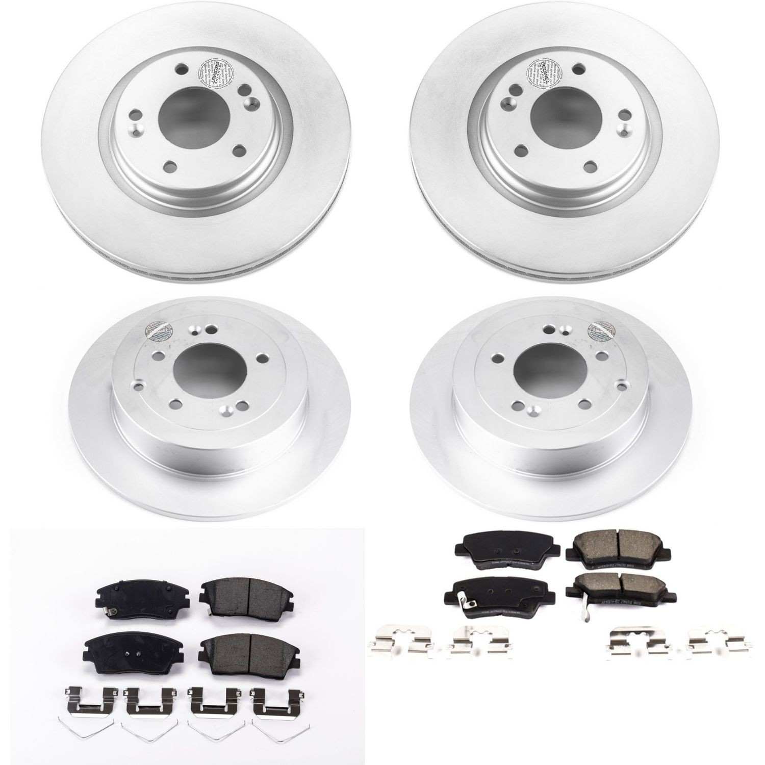 Power Stop 16-18 Hyundai Tucson Front & Rear Z17 Evolution Geomet Coated Brake Kit