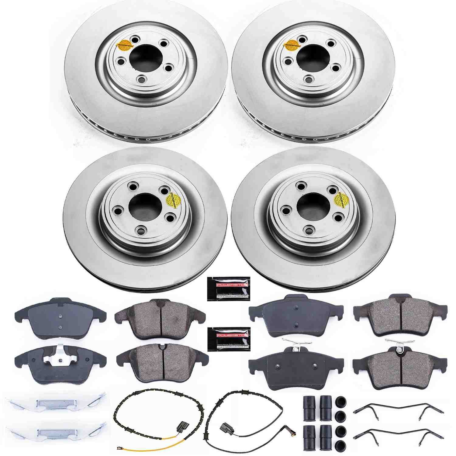 Power Stop 13-15 Jaguar XF Front & Rear Z23 Evolution Sport Coated Brake Kit