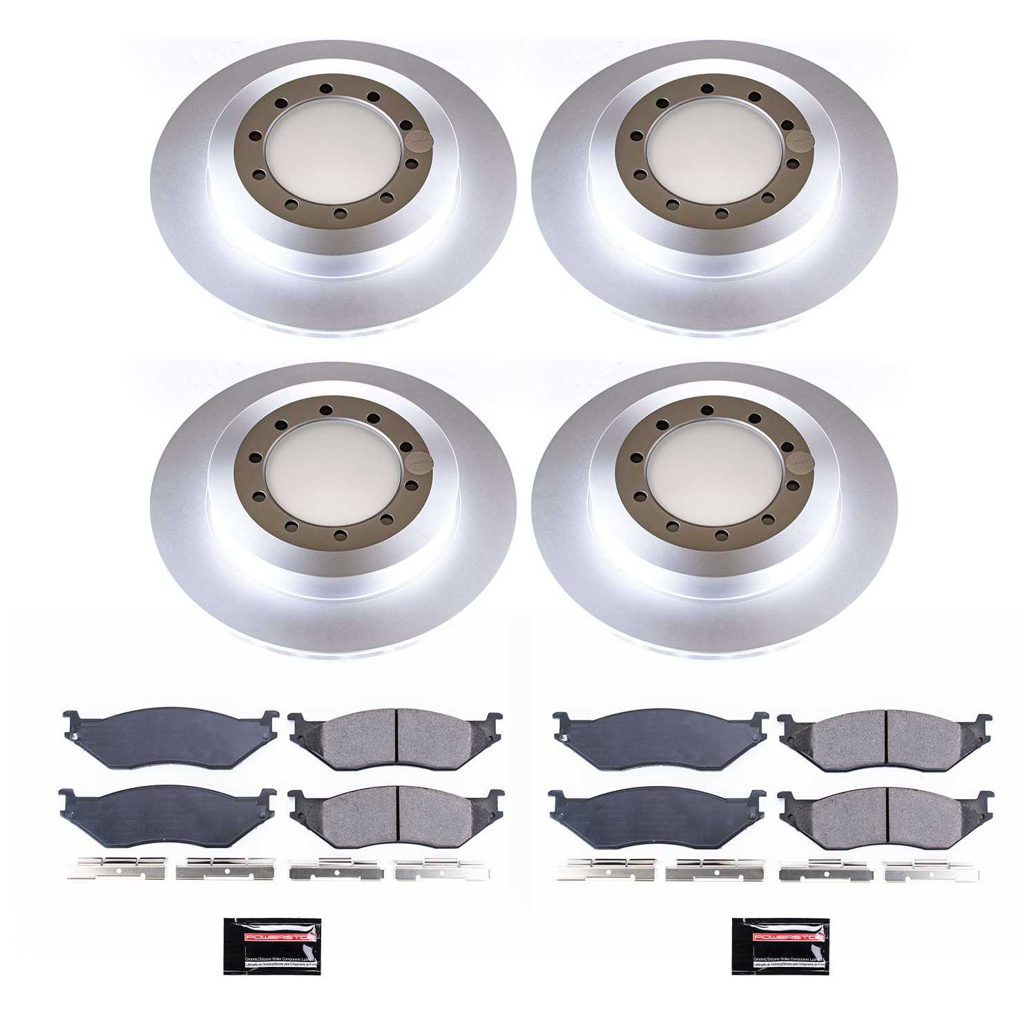 Power Stop 99-01 Ford F53 Front & Rear Z17 Coated Brake Kit