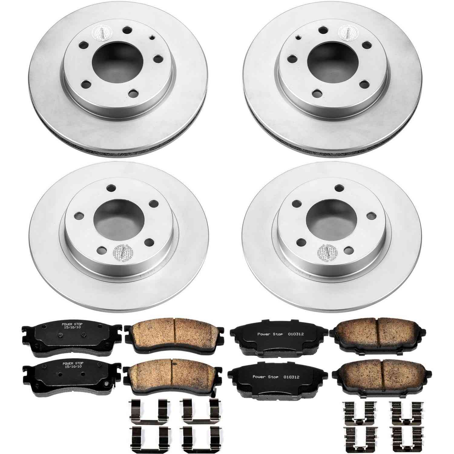 Power Stop 01-03 Mazda Protege Front & Rear Z17 Evolution Geomet Coated Brake Kit