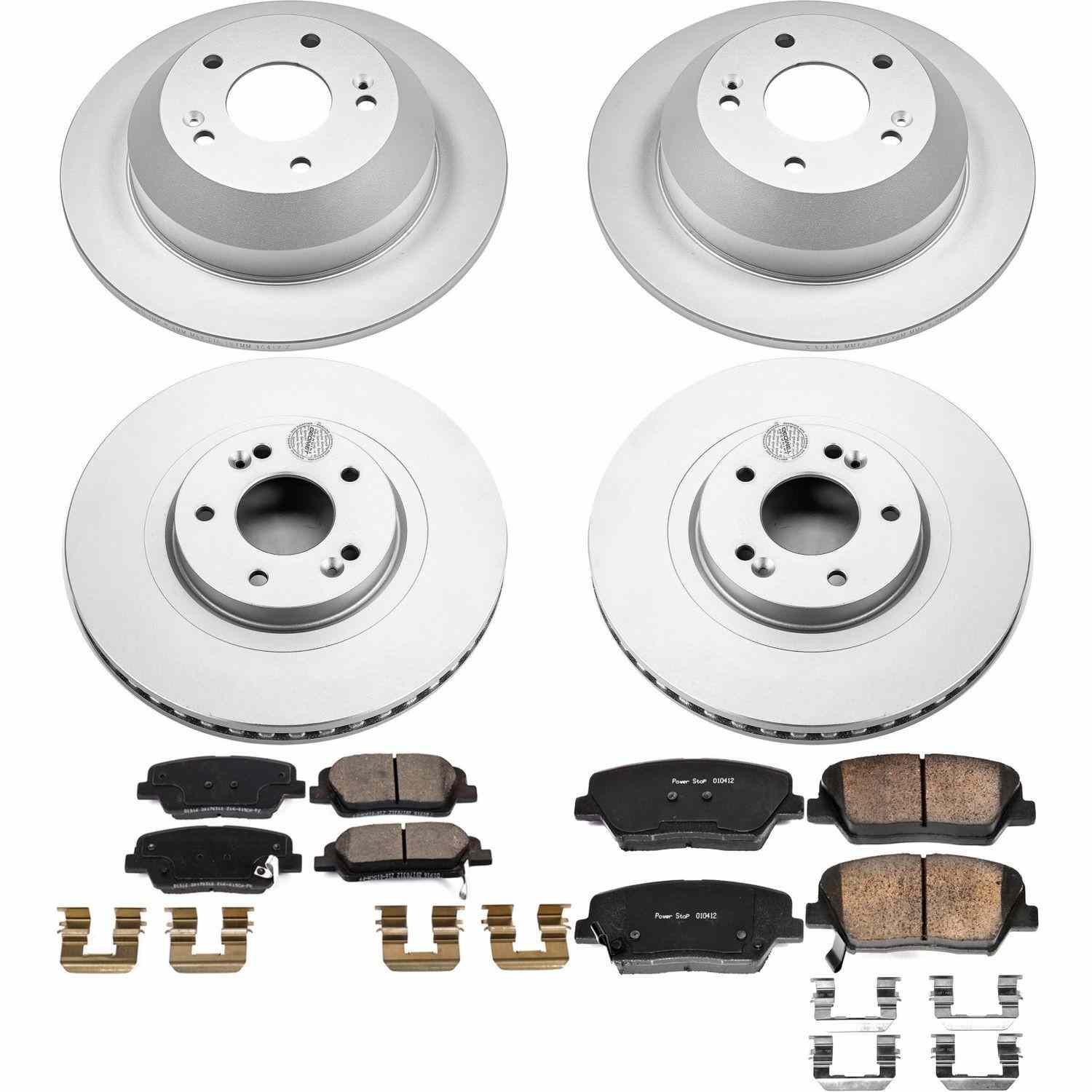 Power Stop 13-18 Hyundai Santa Fe Sport Front & Rear Z17 Evolution Geomet Coated Brake Kit