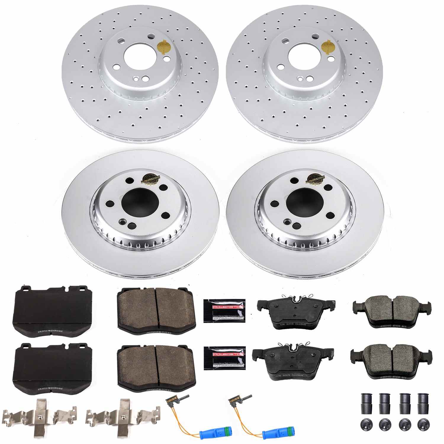 Power Stop 2018 Mercedes-Benz C350e Front & Rear Z23 Evolution Sport Coated Brake Kit