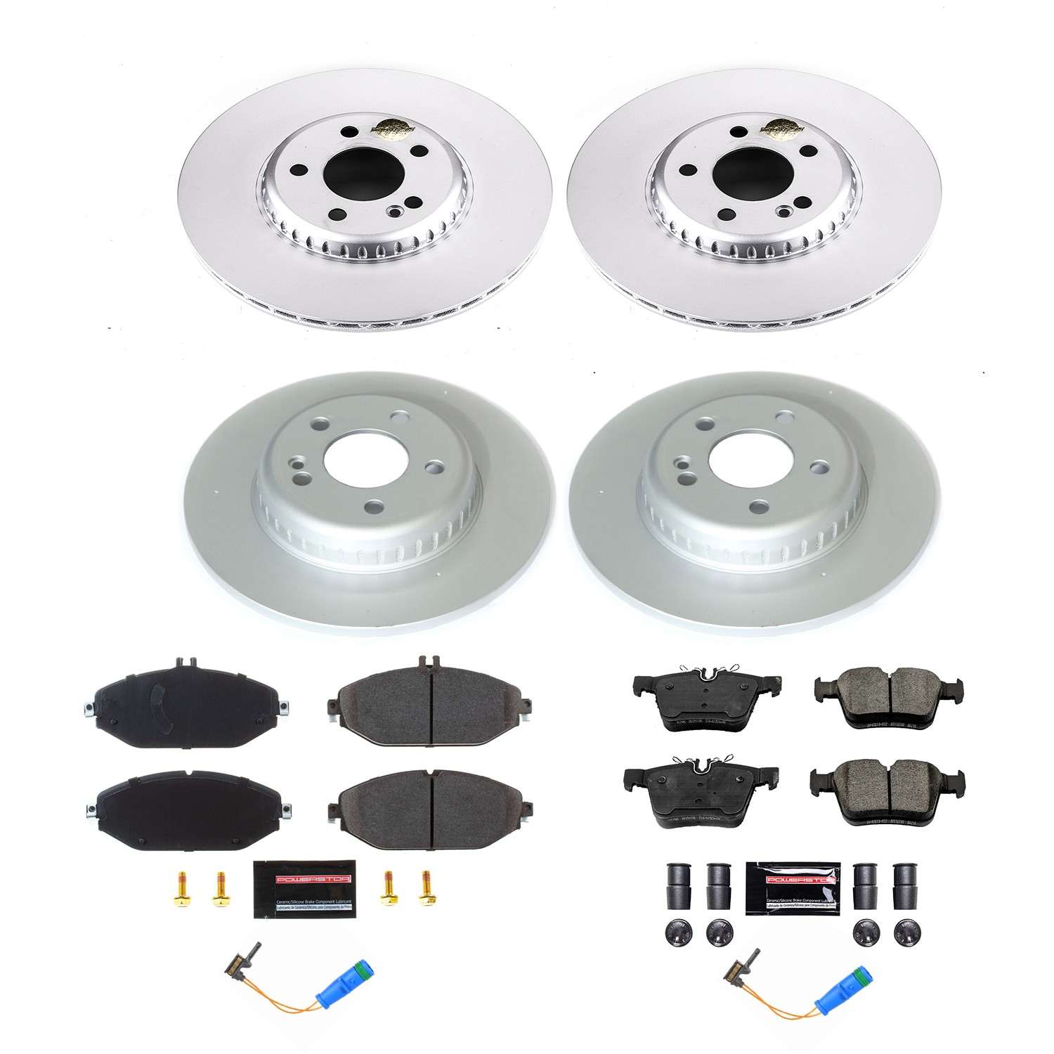Power Stop 17-18 Mercedes-Benz C300 Front & Rear Z17 Evolution Geomet Coated Brake Kit