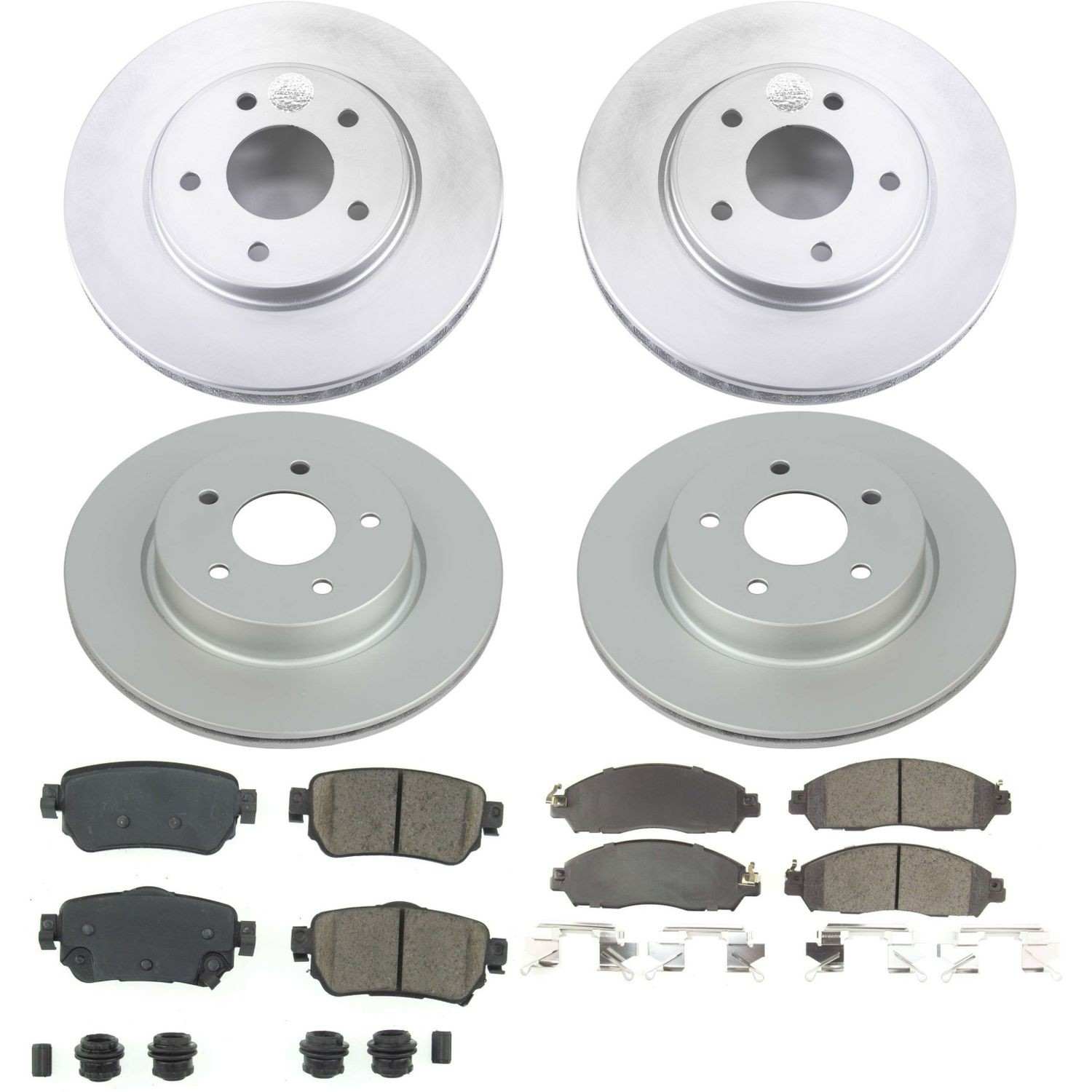 Power Stop 18-19 Nissan Leaf Front & Rear Z17 Evolution Geomet Coated Brake Kit
